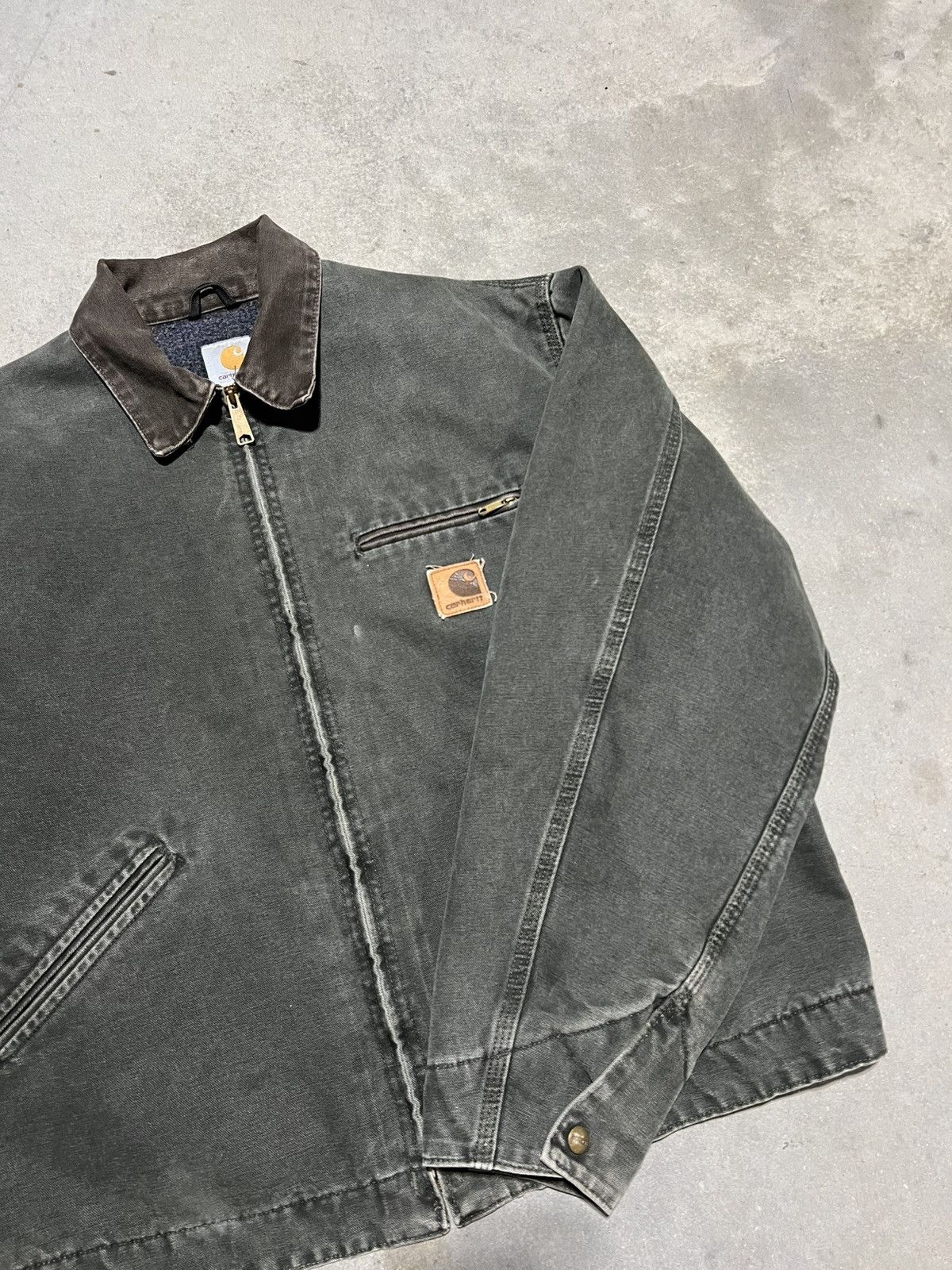 Carhartt × Vintage Vintage Carhartt Detroit Jacket Moss Green Size US XL / EU 56 / 4 - 4 Thumbnail