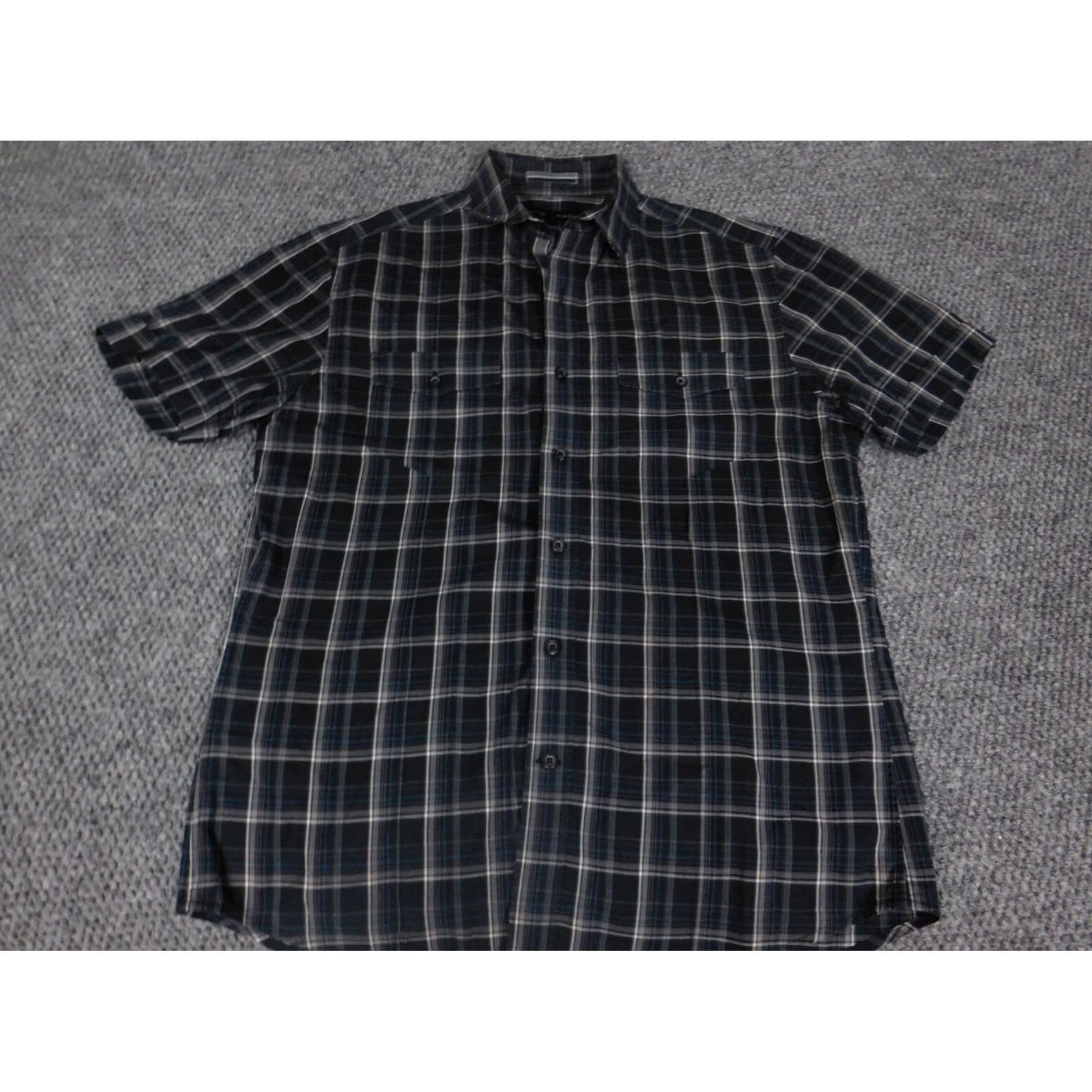 Banana Republic Banana Republic Shirt Mens Small Gray Plaid Button-Down Long Sleeve Regular Cotton Knit Button-Up Western 90s Size US S / EU 44-46 / 1 - 2 Thumbnail