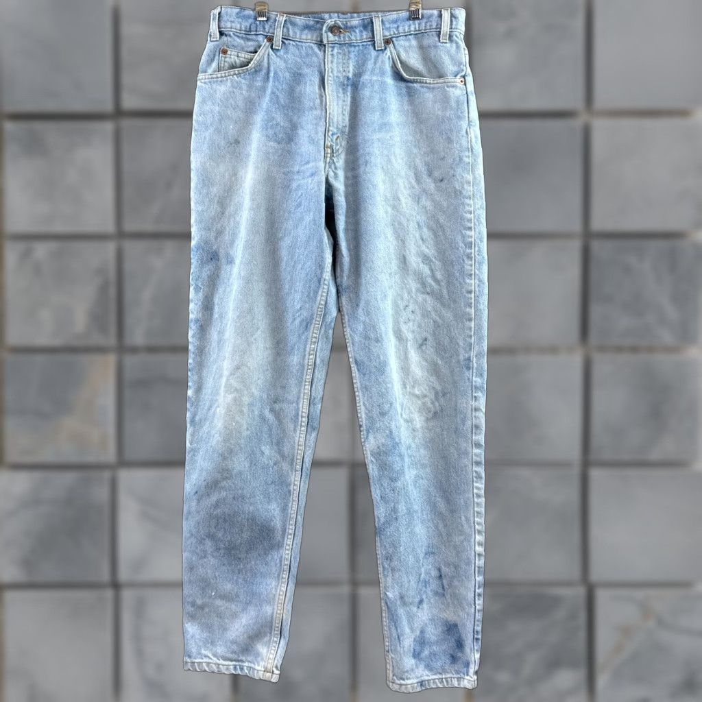Levi's VINTAGE Levi's 550 Jeans Mens 34x34 90s Orange Tab Bleached Distressed Blue Pant Jeans Size US 34 / EU 50 - 1 Thumbnail