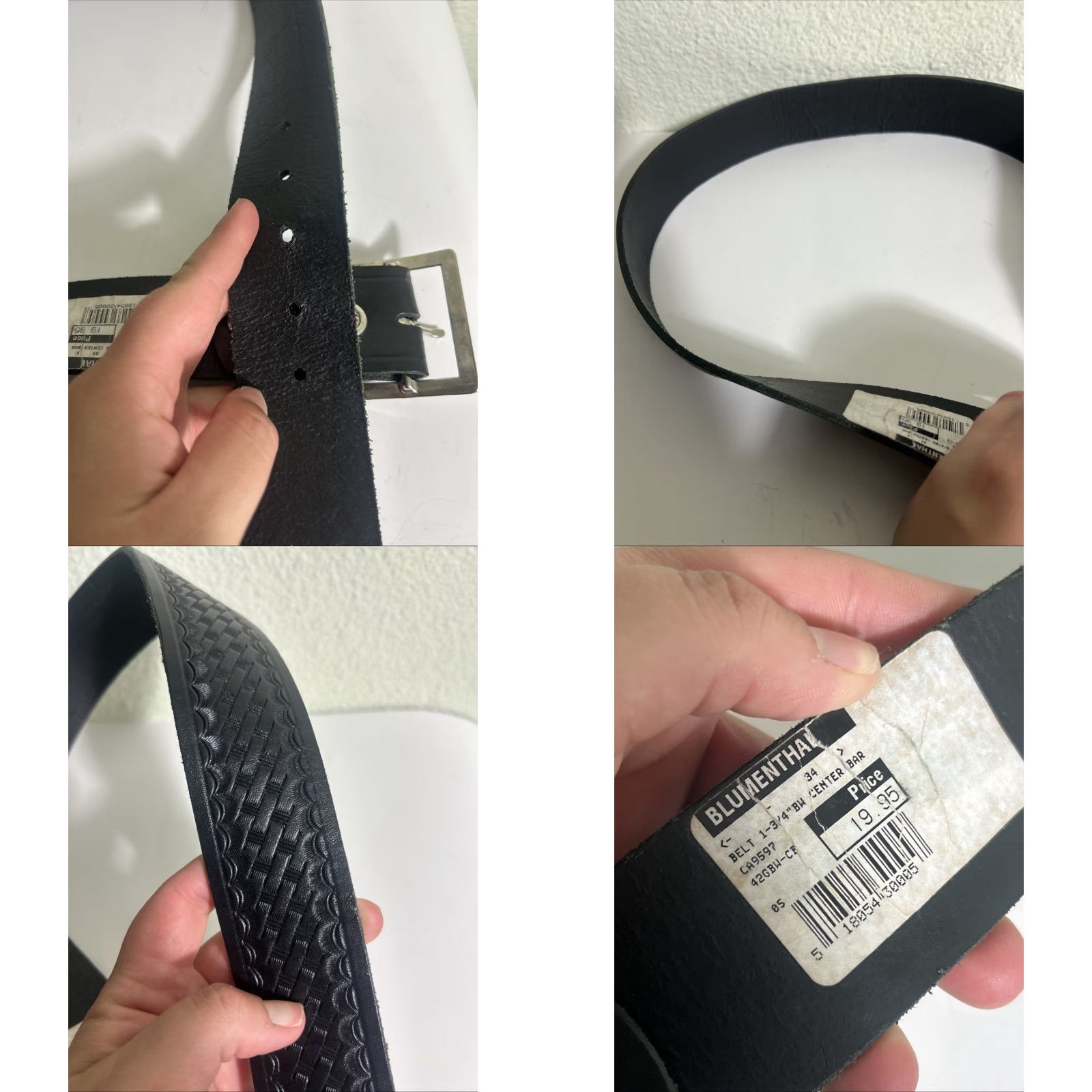 Vintage Blumenthal Belt Leather Black Size 34 Embossed Men Belt Size 34 - 8 Thumbnail