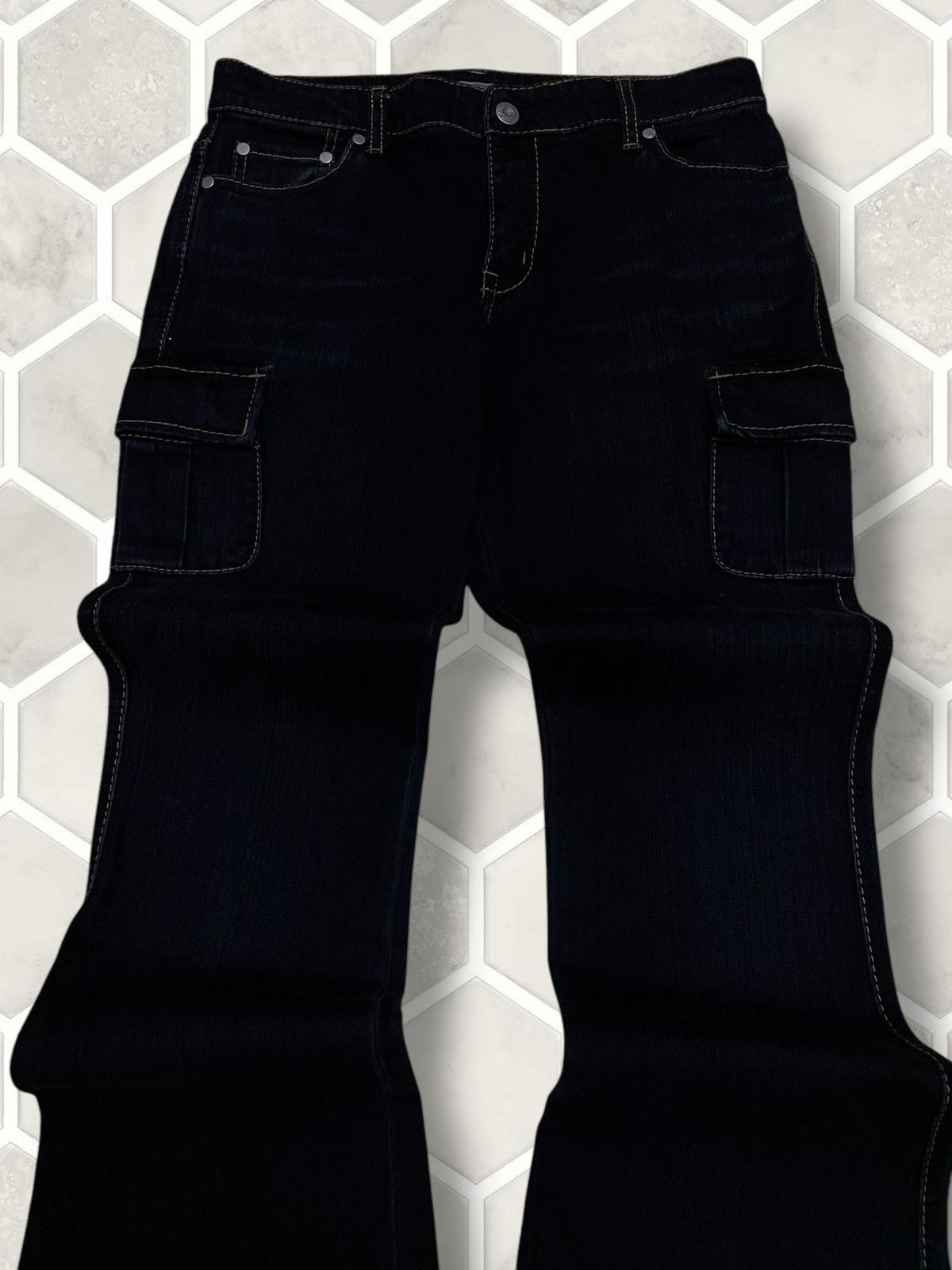 Tornado Mart Vintage 90s Japan Designer Olala Sassion Flared Cargo Denim Size US 29 - 4 Thumbnail