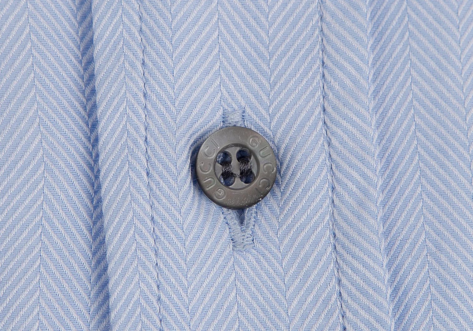 Gucci Cotton Herringbone Shirt in Light Blue Size S Size US S / EU 44-46 / 1 - 6 Thumbnail