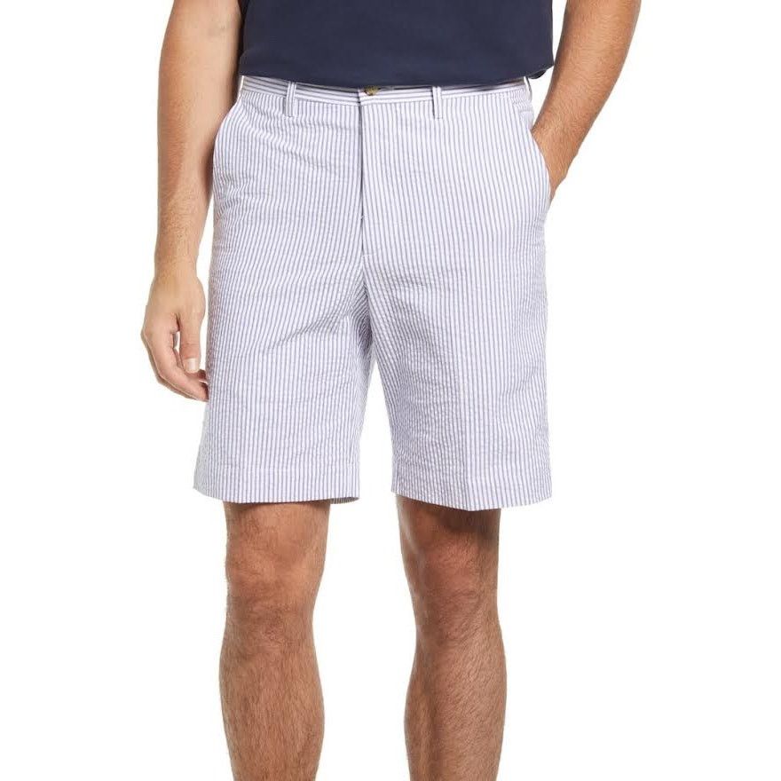 Tailorbyrd Tailorbyrd Collection Striped Seersucker Shorts | Size 36 Size US 36 / EU 52 - 1 Thumbnail