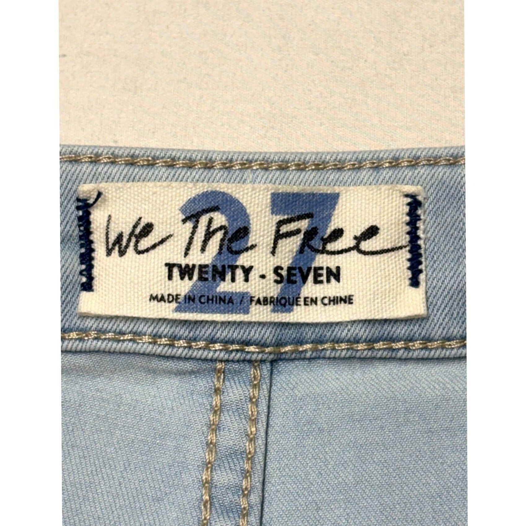 Free People VINTAGE? No. We The Free Free People Just Float On Flare Jeans Light Wash Raw Hem Women 27X27 Size 27" / US 4 / IT 40 - 3 Thumbnail