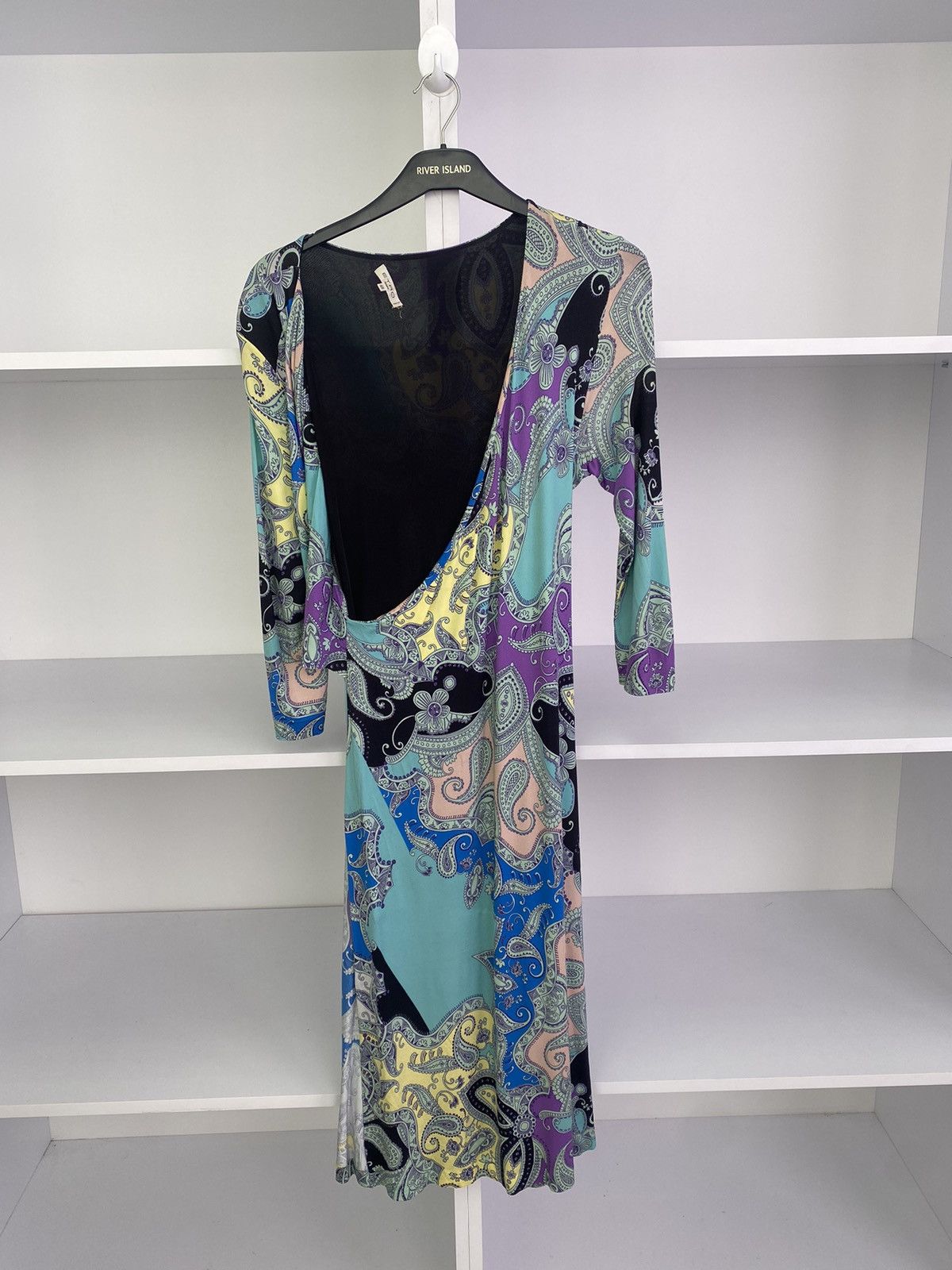 Designer × Etro × Vintage Vintage ETRO Ornament Printed Flared Pleated V Dress Womens Size XL / US 12-14 / IT 48-50 - 1 Thumbnail