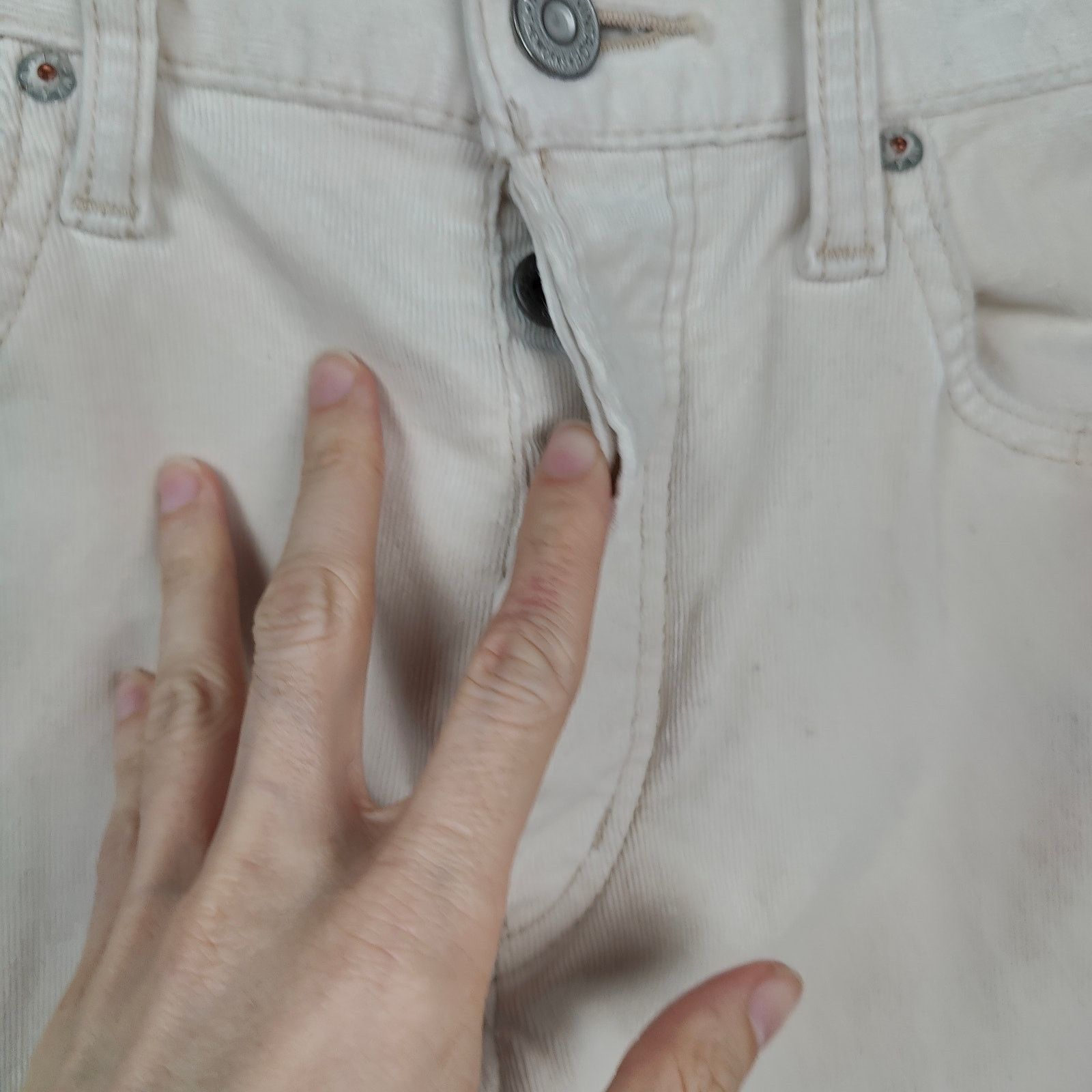Other Moussy Vintage Corduroy Pants Womens 24 Cream Straight Leg Size 24" / US 00 / IT 34 - 3 Thumbnail