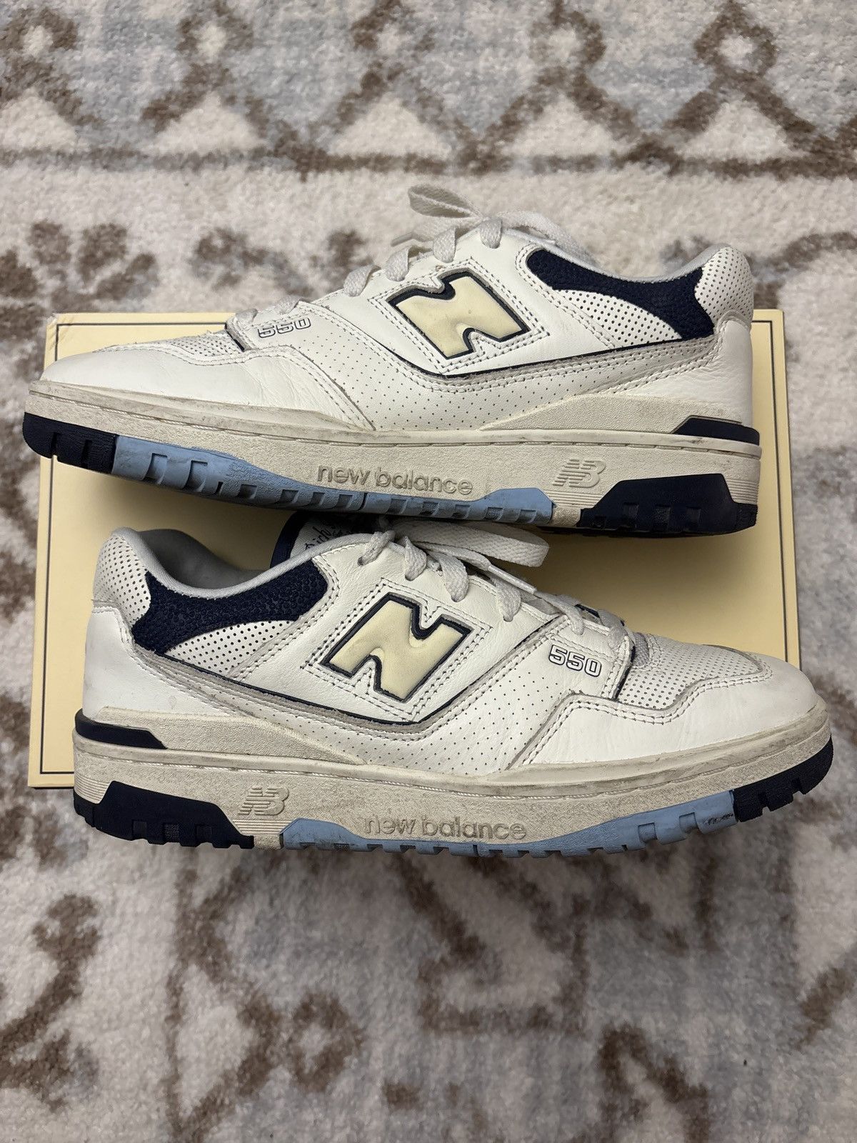Size 8.5 New Balance Rich Paul x 550 White Navy OG Box