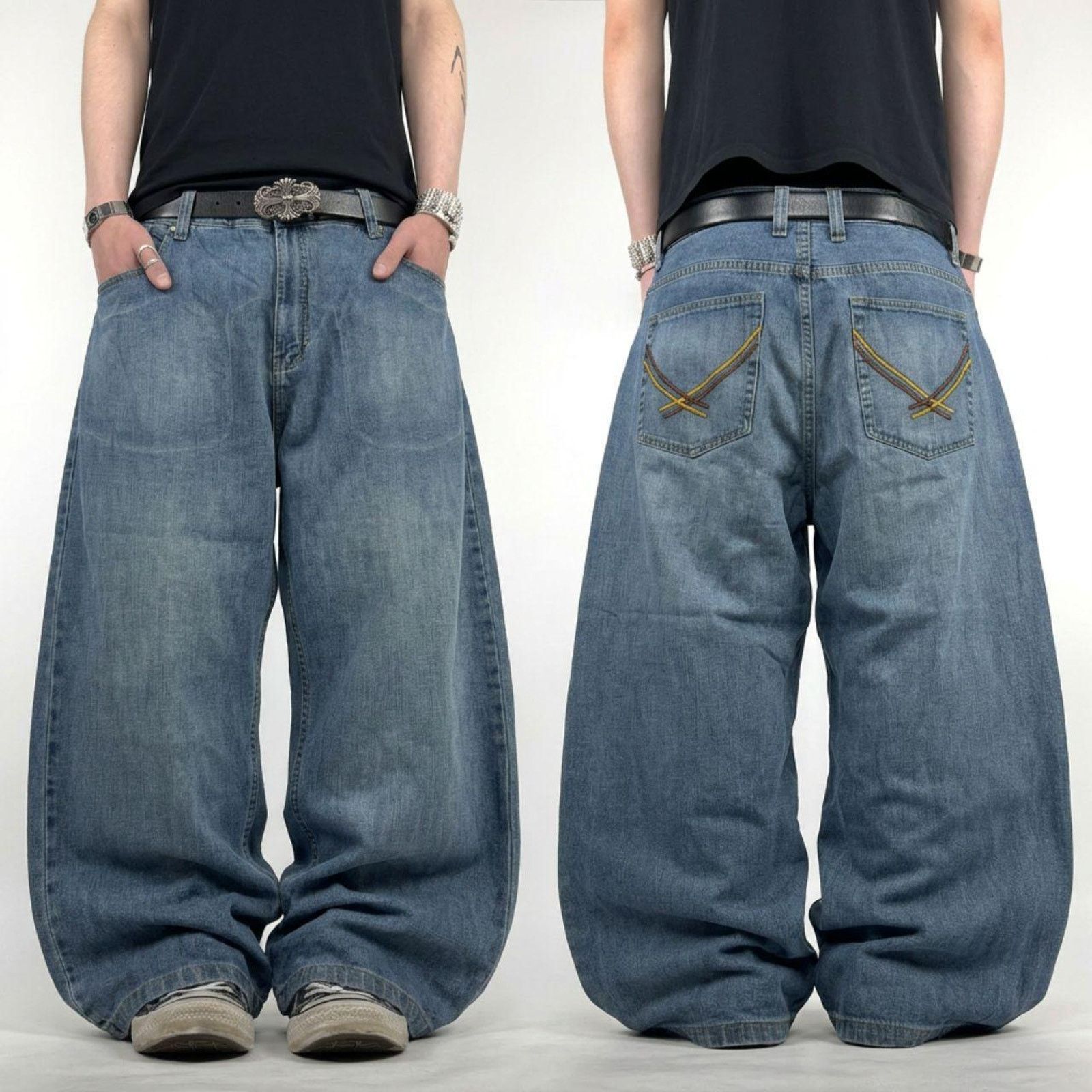 JNCO × Rocawear × Vintage Vintage y2k archive stonewash faded baggy skater rare jeans Size US 42 / EU 58 - 1 Thumbnail