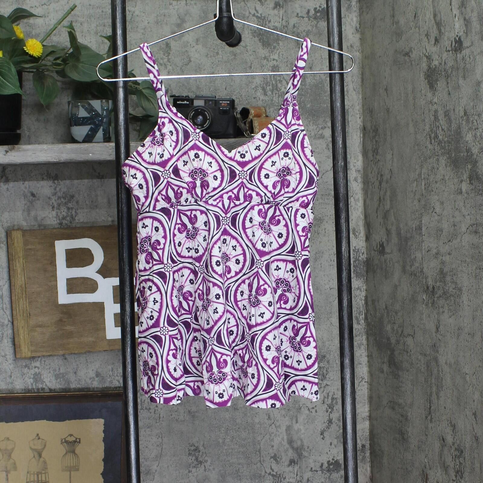 Other Nwt Swim Solutions Print Swim Top Magenta Purple / White 10 Size ONE SIZE - 1 Thumbnail