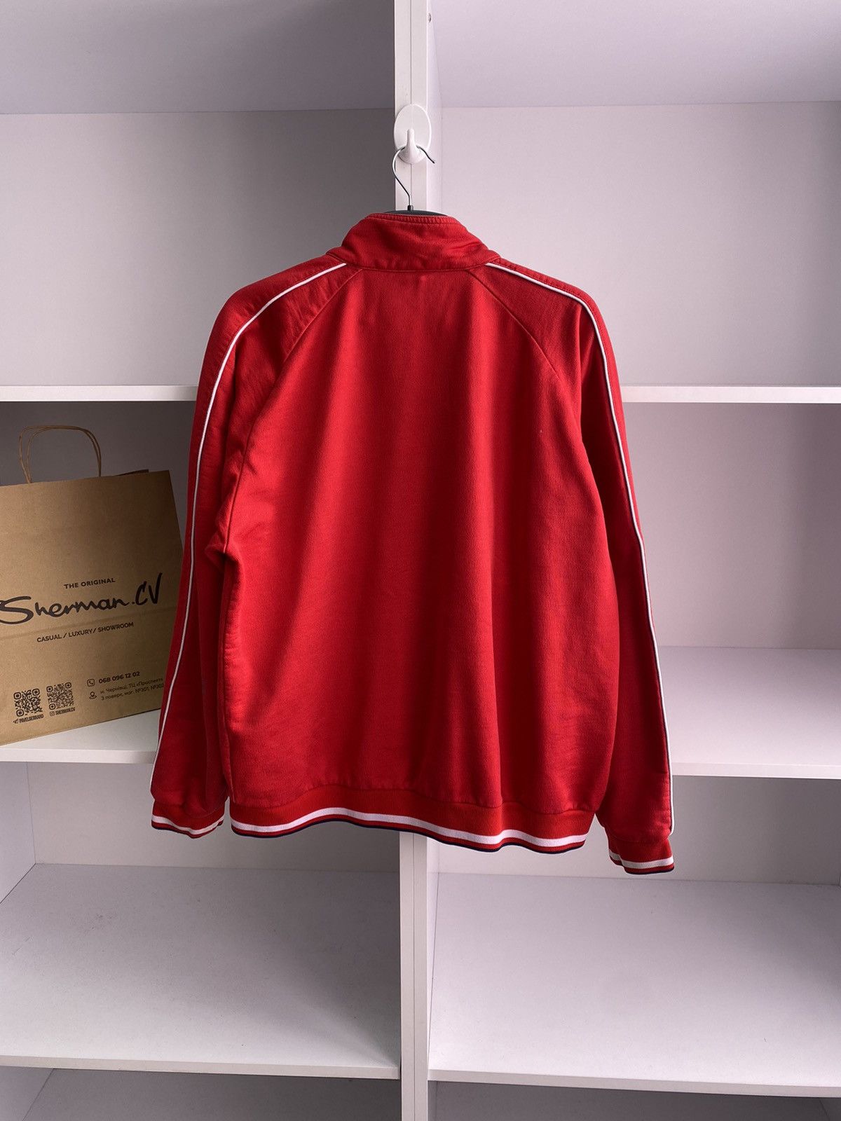 Nike × Vintage Vintage Nike Red Track Jacket Size US L / EU 52-54 / 3 - 11 Thumbnail