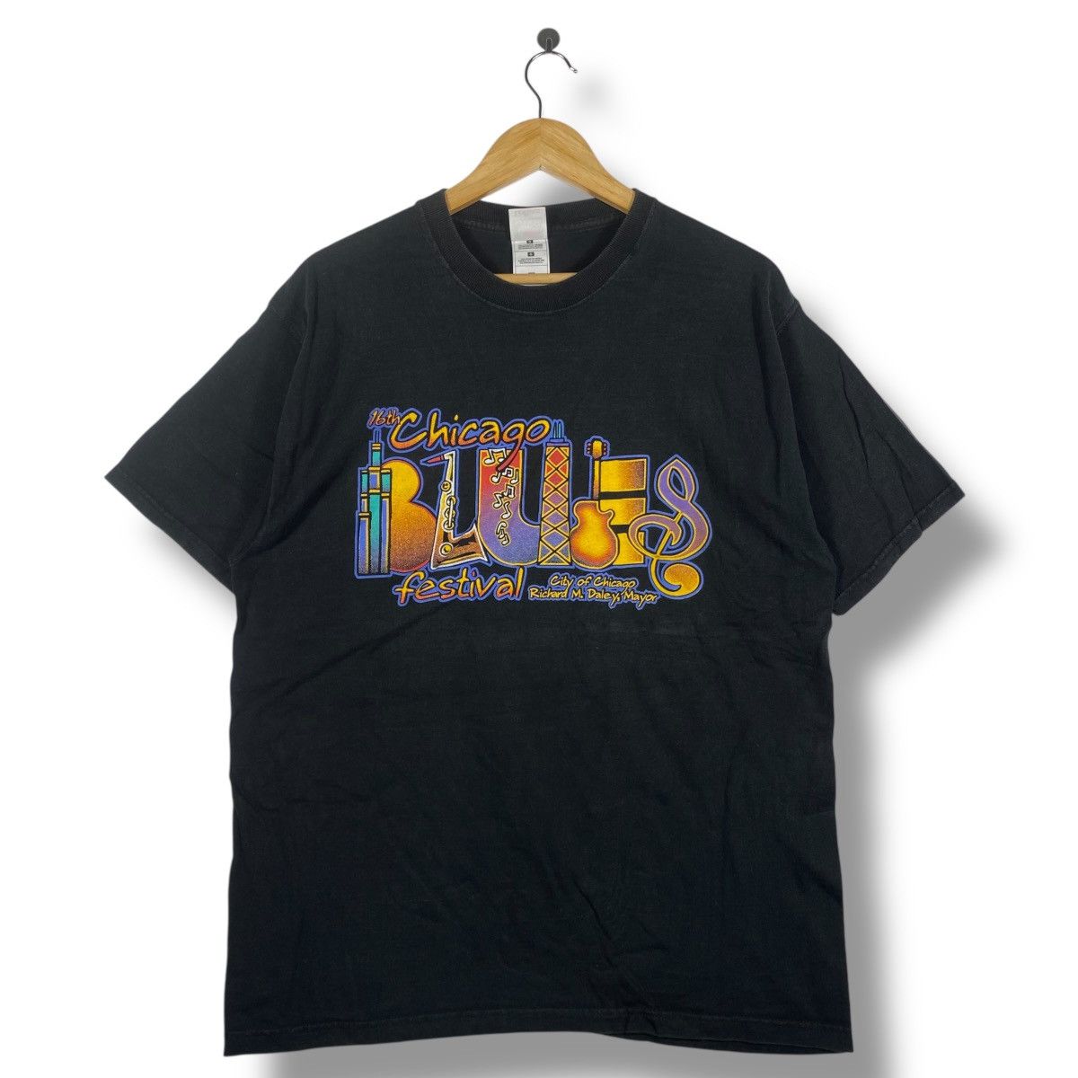 Vintage Vintage 00's 16th CHICAGO BLUES FESTIVAL Graphic Tee Shirt Size US L / EU 52-54 / 3 - 1 Thumbnail