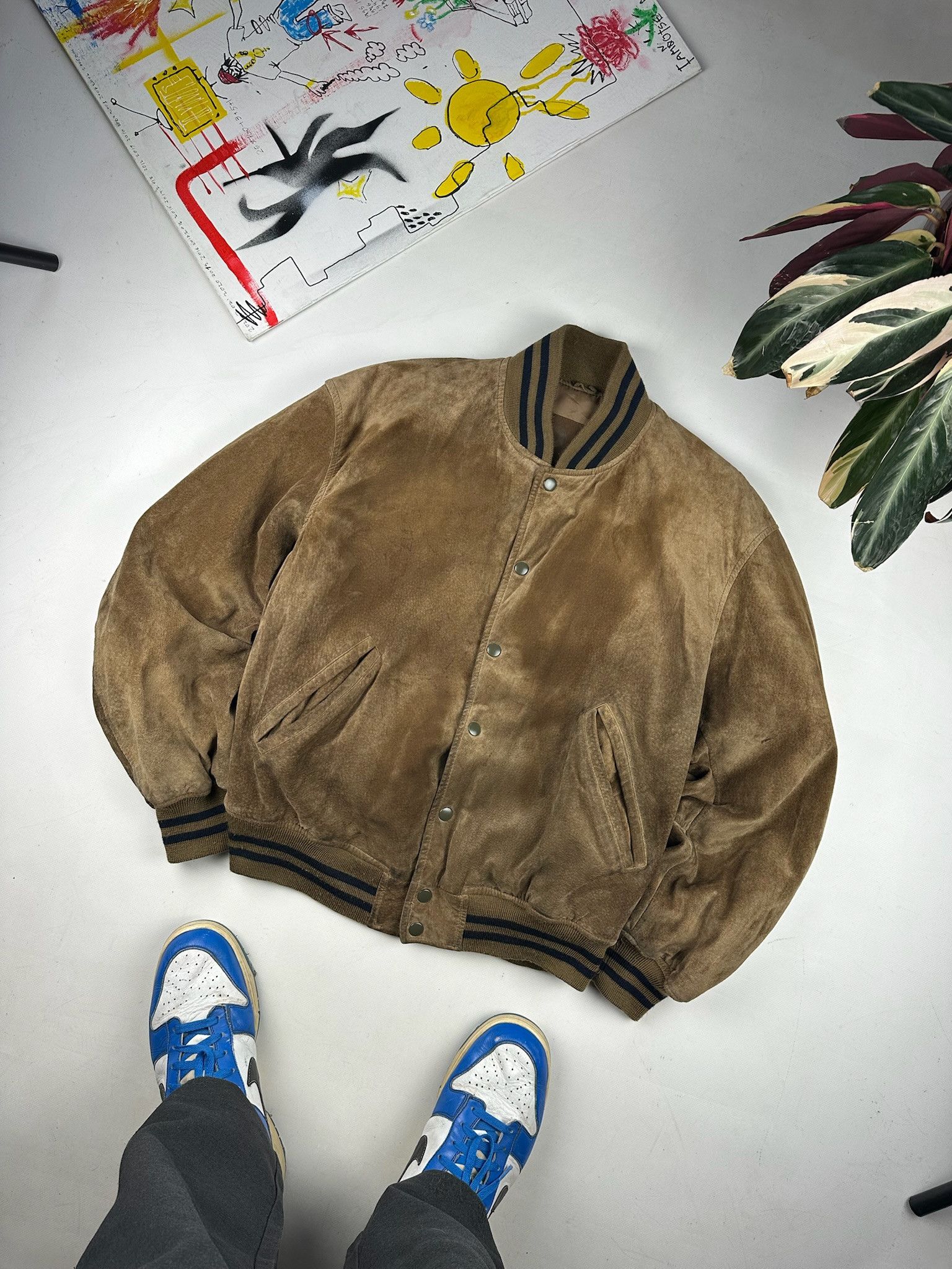 PERSON'S Vintage Person's suede leather Varsity Jacket Size US L / EU 52-54 / 3 - 2 Thumbnail