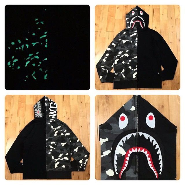 Bape 💫Glow in the dark💫BAPE City camo shark full zip hoodie APE Size US L / EU 52-54 / 3 - 1 Thumbnail