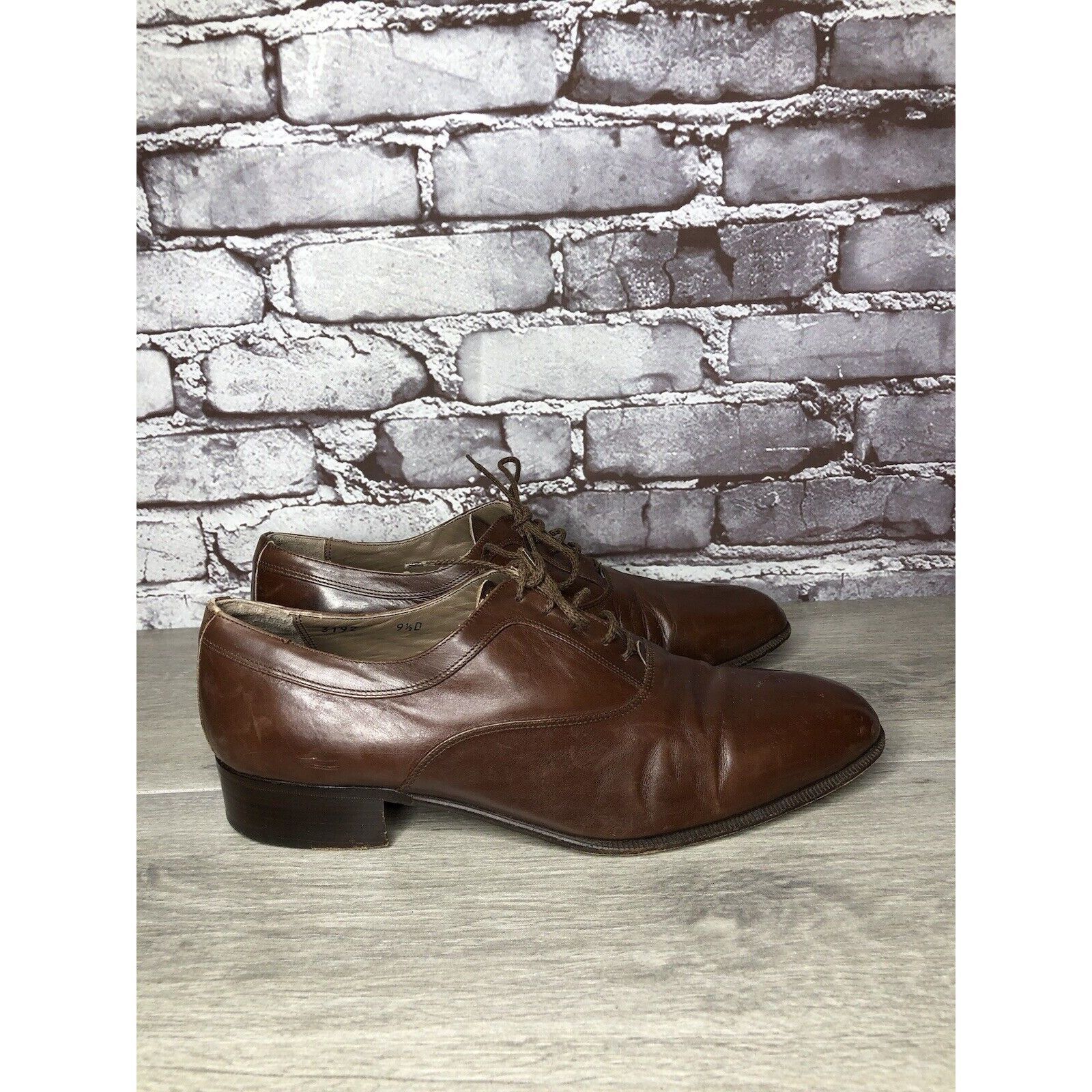 Other Ennesi Gold VTG Brown Leather Derby Lace Up Dress Shoes Men Size US 9.5 / EU 42-43 - 18 Thumbnail