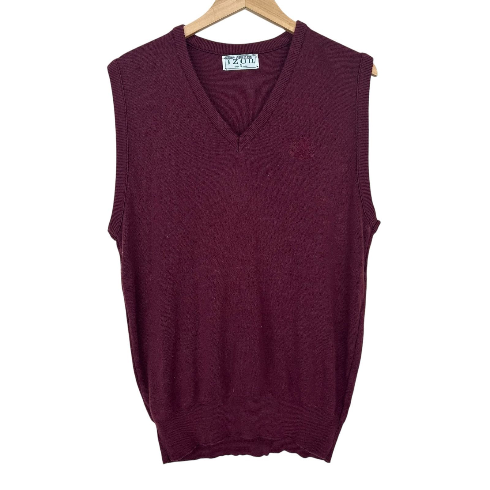 Izod Vintage Izod Maroon Sweater Vest Sz M Size M / US 6-8 / IT 42-44 - 1 Thumbnail