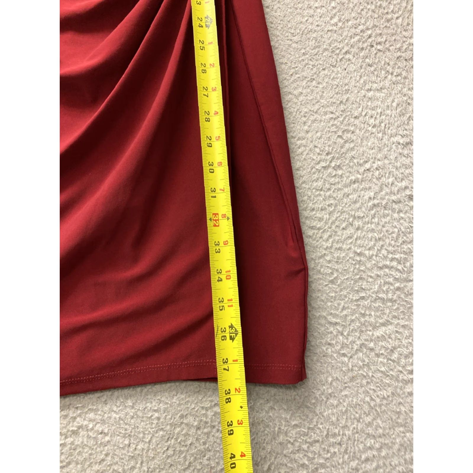 Ralph Lauren Ralph Lauren Dress 4P Stretch Wrap Top Ruched Waist Red Professional 158-14 Size S / US 4 / IT 40 - 4 Thumbnail