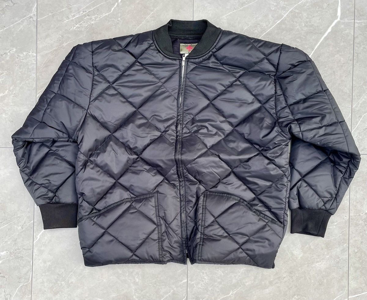 image of Archival Clothing x Military Vintage Black Quilted Jacket Liner, Men's (Size XL)