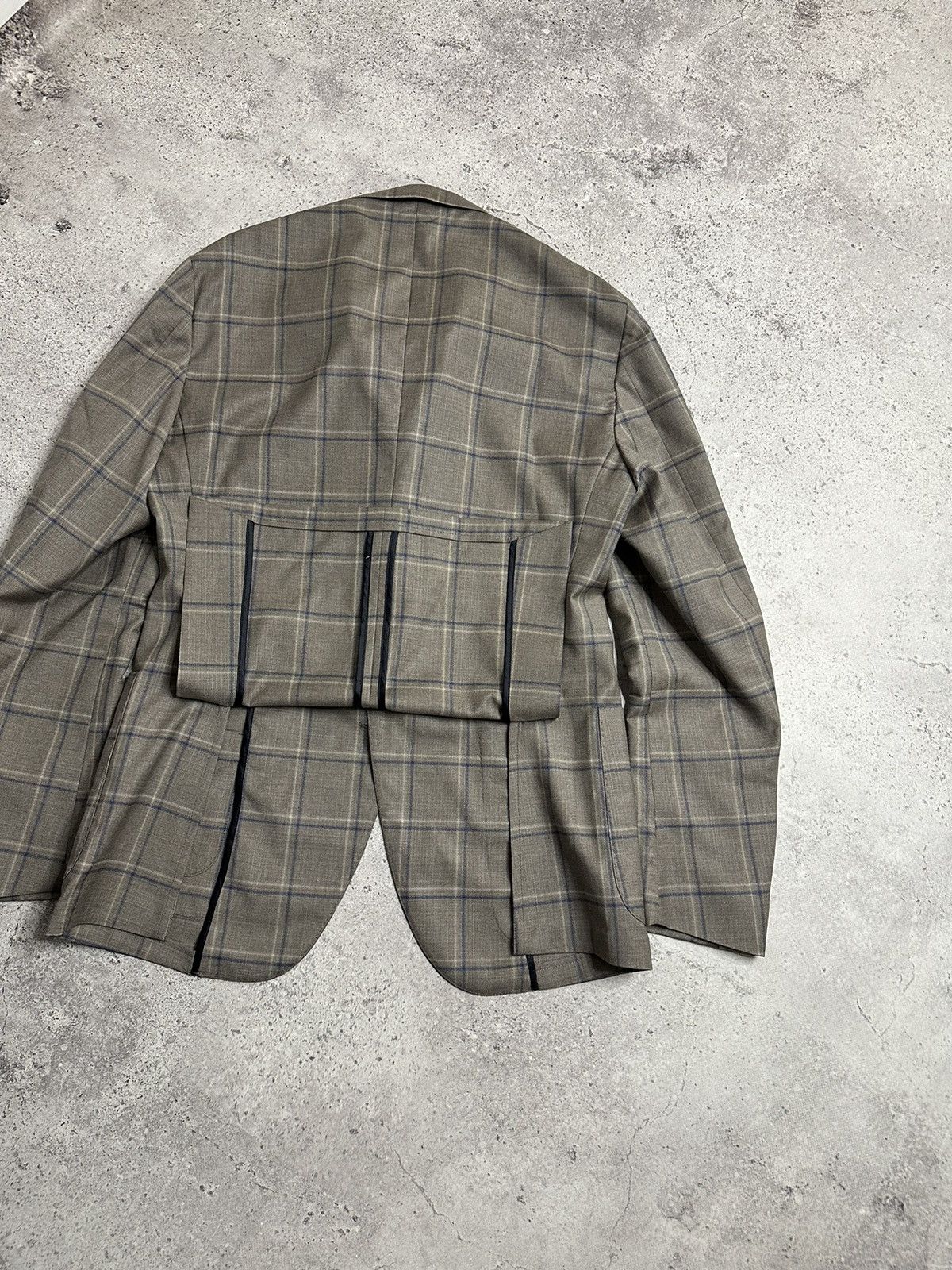 Boggi Boggi Milano Reda 1865 Light Beige Plaid Wool Blazer Size US S / EU 44-46 / 1 - 14 Thumbnail