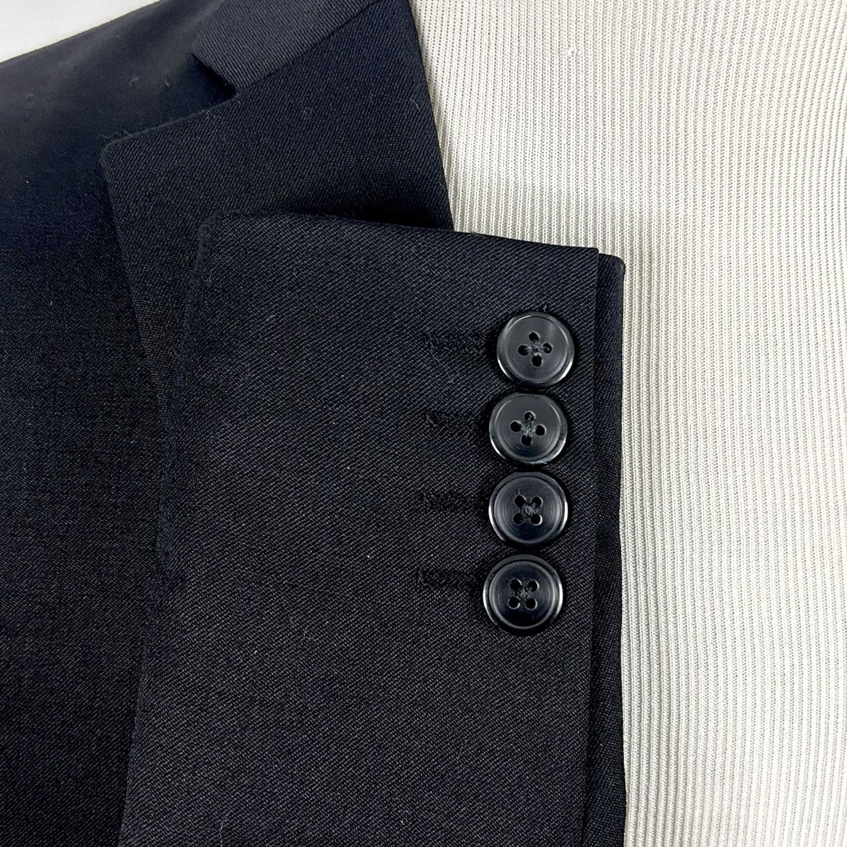 Bar III Bar III Suit Black 38L 34x32 Two Button Flat Front 100% Wool Lined Double Vented Mens Size 34R - 4 Thumbnail