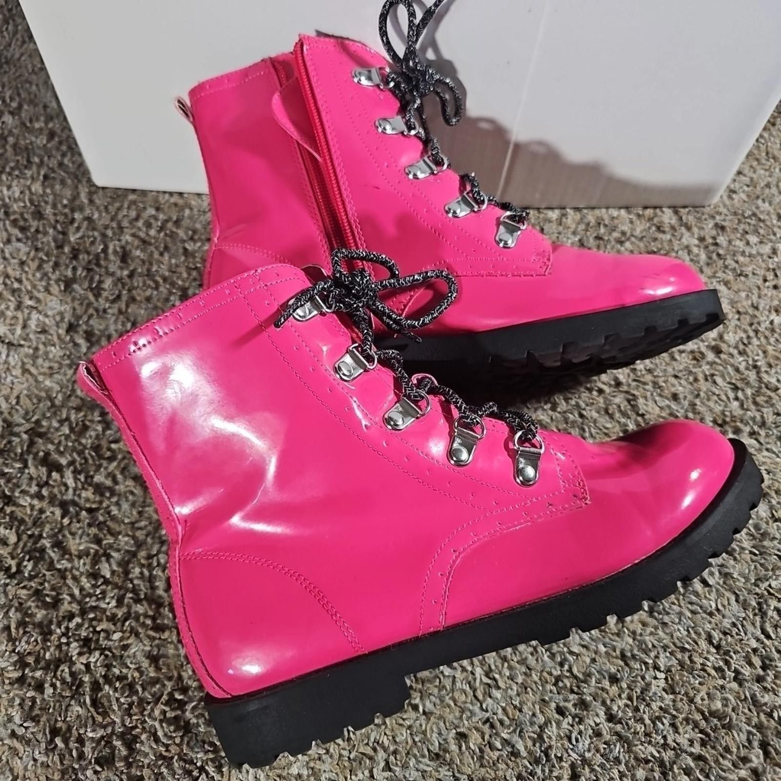 Other Wonder Nation Pink Zipper / Lace Up Combat Boot Style Sz 5 Size US 5 / IT 35 - 1 Thumbnail