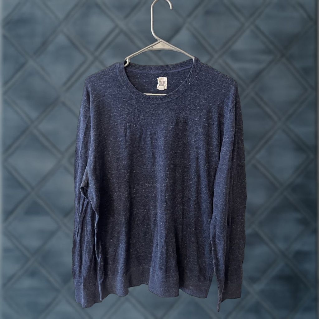 Gap Gap Sweater Men Large Blue Cotton Crew Neck Pullover Casual Sweatshirt Size L Size US L / EU 52-54 / 3 - 1 Thumbnail