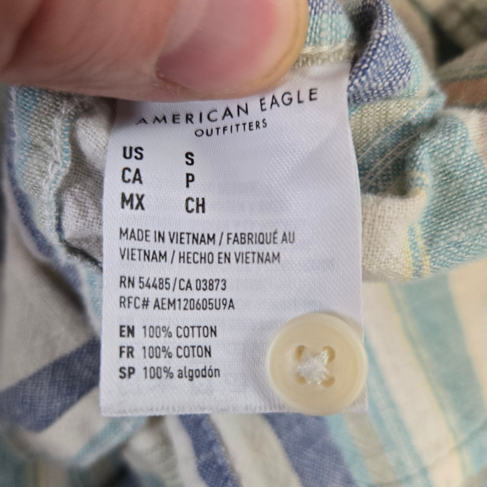 American Eagle Outfitters American Eagle Striped Retro Camp Shirt Size Small Size US S / EU 44-46 / 1 - 7 Thumbnail