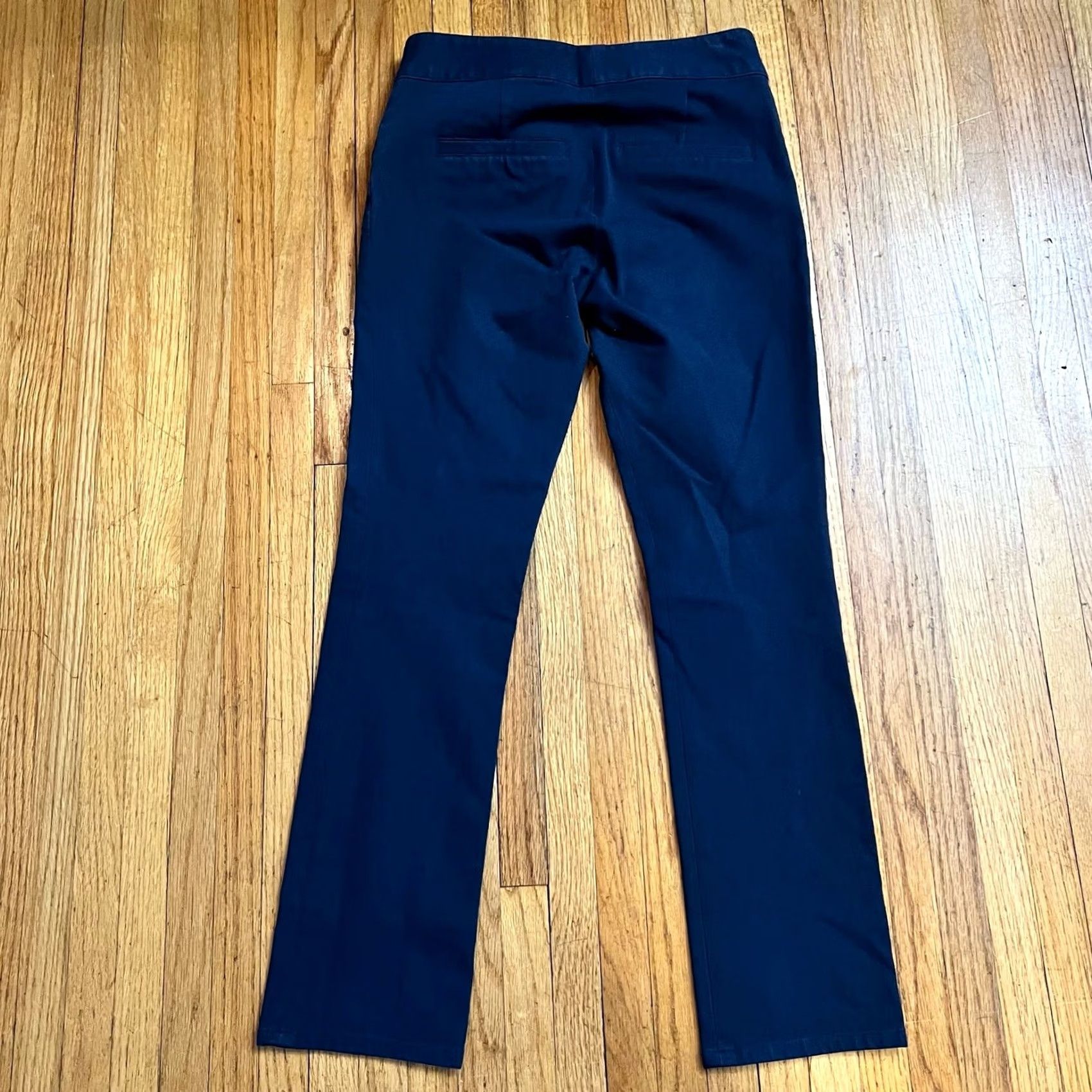 Veronica Beard Veronica Beard Pants Womens 4 Navy Blue Stretch Cotton Moto Slim Zipper Chino Size 4 Womens Size 27" / US 4 / IT 40 - 3 Thumbnail