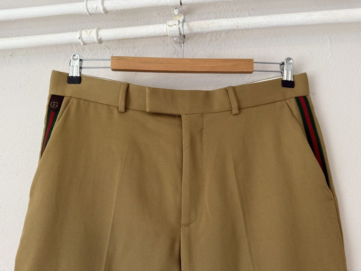 Gucci Camel Trousers with Web Stripe Trim Size US 36 / EU 52 - 2 Thumbnail