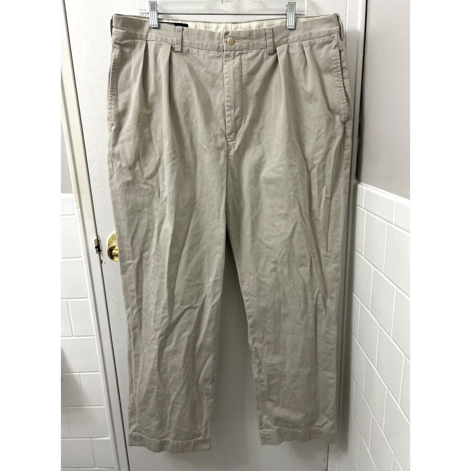 Polo Ralph Lauren VINTAGE Polo Ralph Lauren Andrew Pants Mens 38x30 Beige Khaki Classic Chino YKK Size US M / EU 48-50 / 2 - 2 Thumbnail