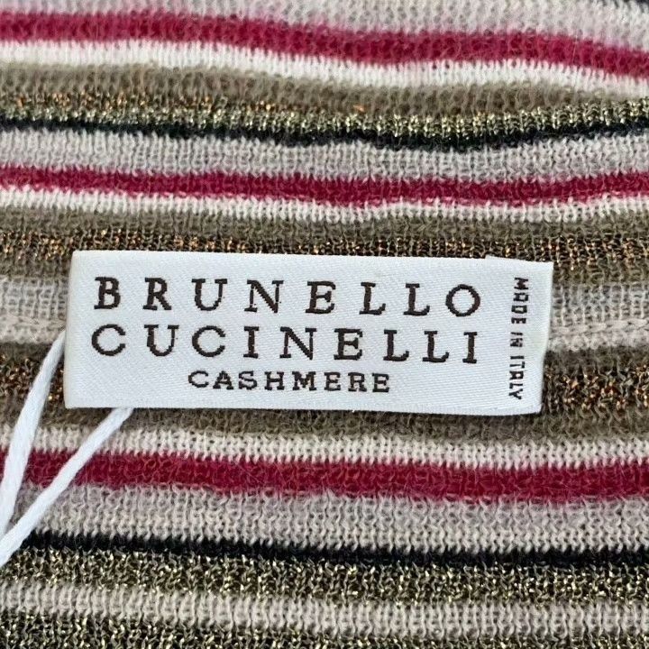 Brunello Cucinelli Brunello Cucinelli Striped Wool V-Neck Cardigan Size US L / EU 52-54 / 3 - 5 Thumbnail