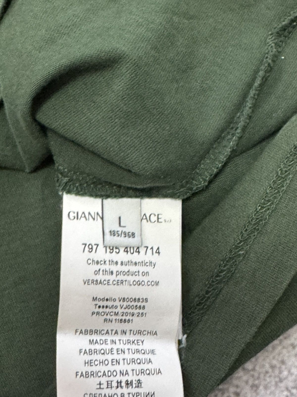 Versace Versace Collection Green T Shirt Designer Size US L / EU 52-54 / 3 - 3 Thumbnail