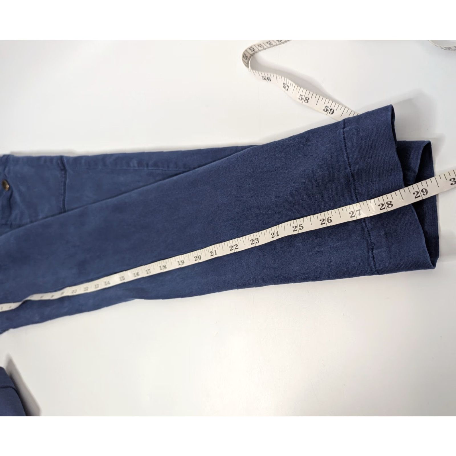 Soft Surroundings Soft Surroundings Blue Pants Cargo Pull On Pockets Eyelet Lace High Rise Casual Travel Linen Lyocell Cotton Spandex Tapered Regular Women" Size 36" / US 14 / IT 50 - 7 Thumbnail