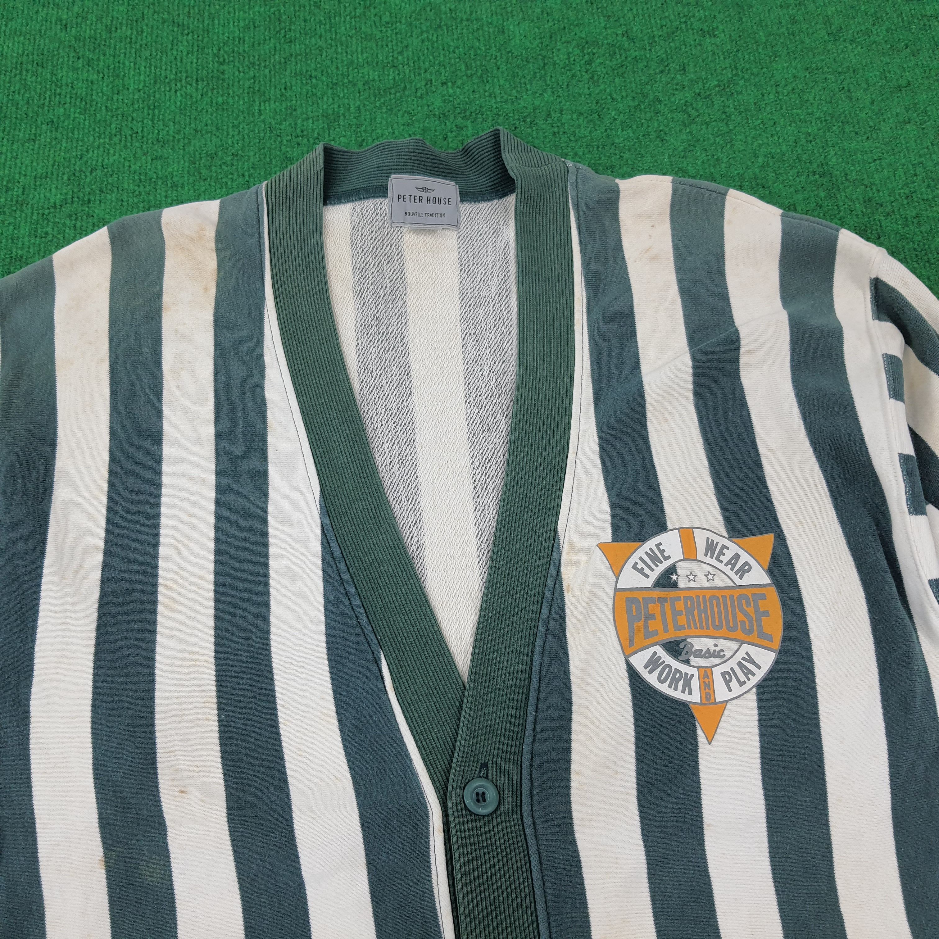 Designer × Vintage Vintage Peter House Work Play Striped Cardigans Size US M / EU 48-50 / 2 - 2 Thumbnail