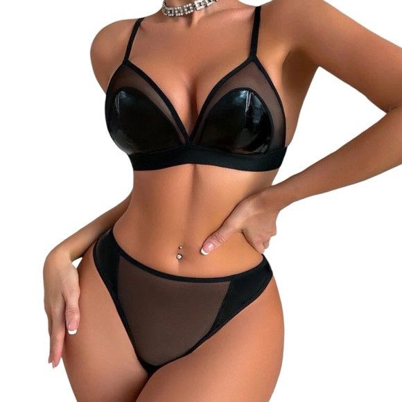 Other Women's Solid Color Leather Comfortable Lingerie Set Size M / US 6-8 / IT 42-44 - 4 Thumbnail
