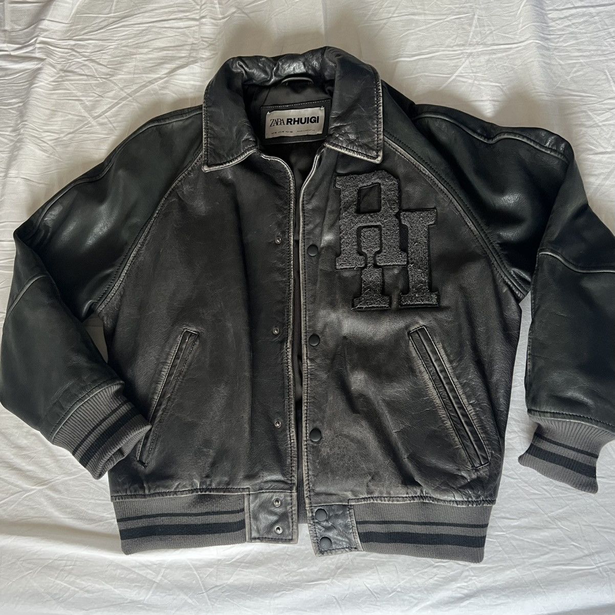 Rhude Rhude x Zara Leather Vintage Varsity Jacket Size US M / EU 48-50 / 2 - 2 Thumbnail