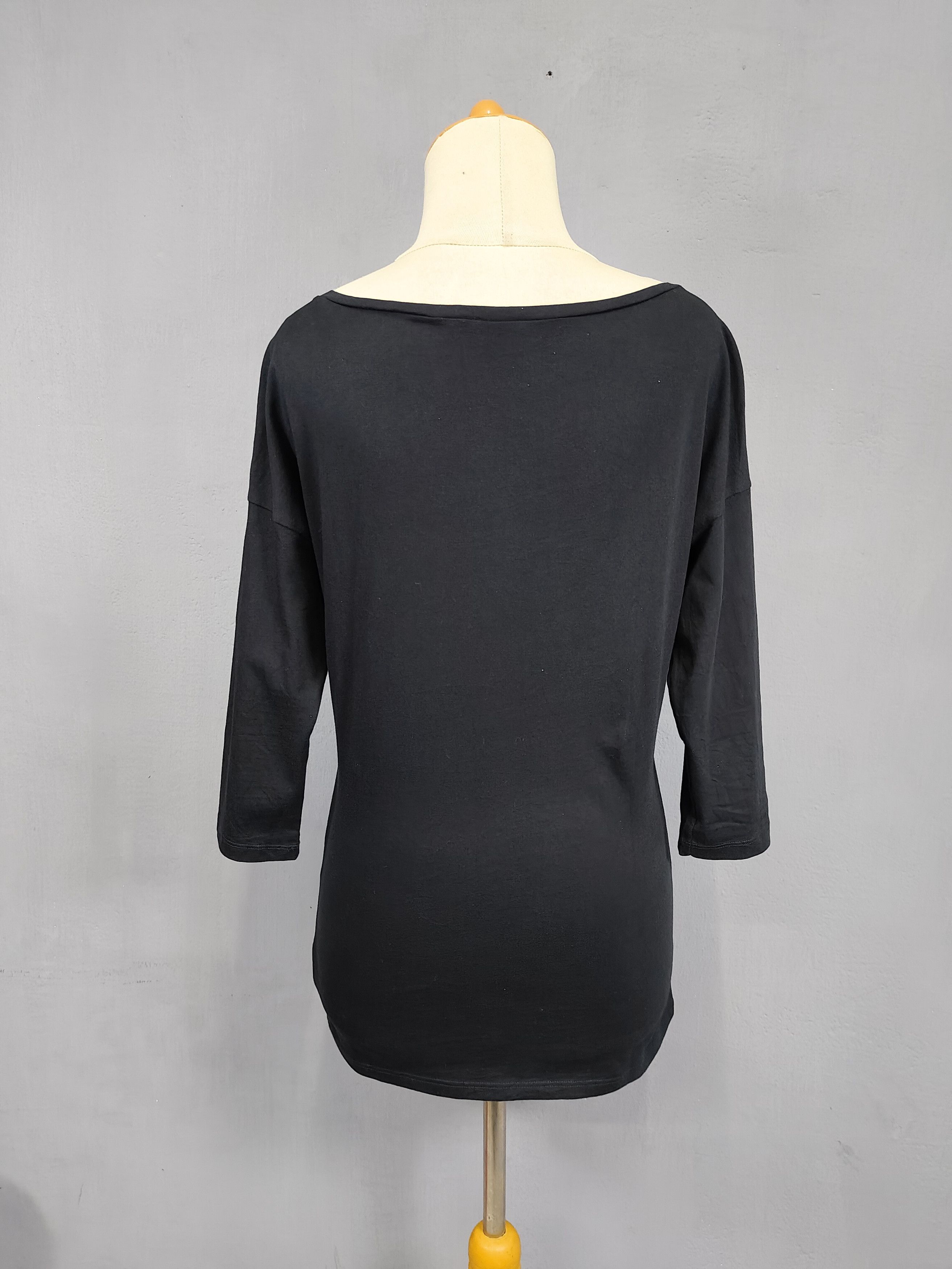 Sisley Sisley- Minimal Casual Glam Glitter Graphic Boat Neck Top Size M / US 6-8 / IT 42-44 - 5 Thumbnail