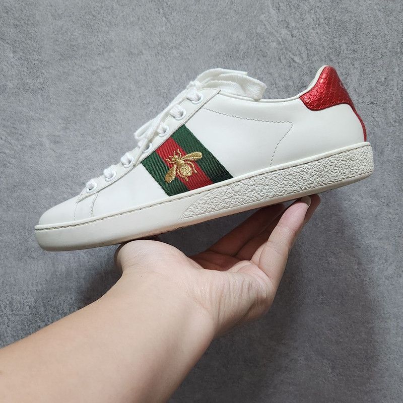 Gucci Gucci Ace Leather Sneakers with Bee Design -2508 Size US 6 / IT 36 - 8 Thumbnail