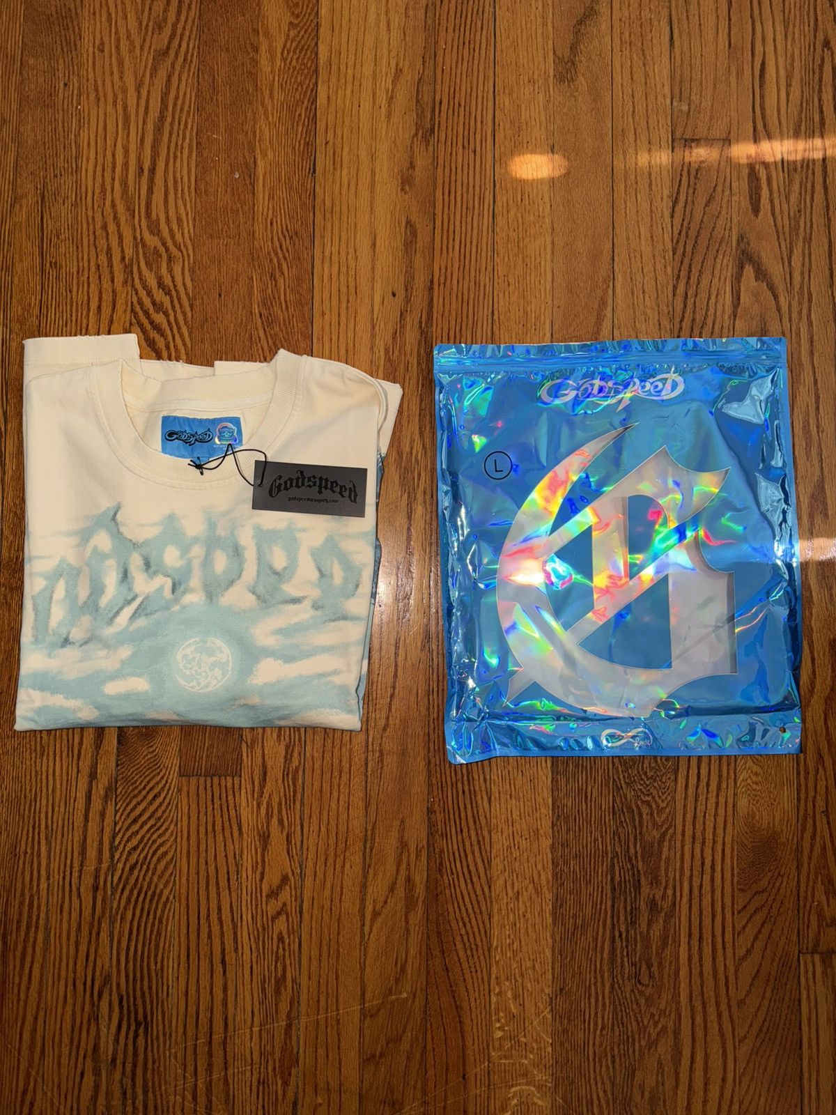Godspeed Godspeed Hollywood Hills Have Eyes Tee Cream Blue Size L Size US L / EU 52-54 / 3 - 4 Thumbnail