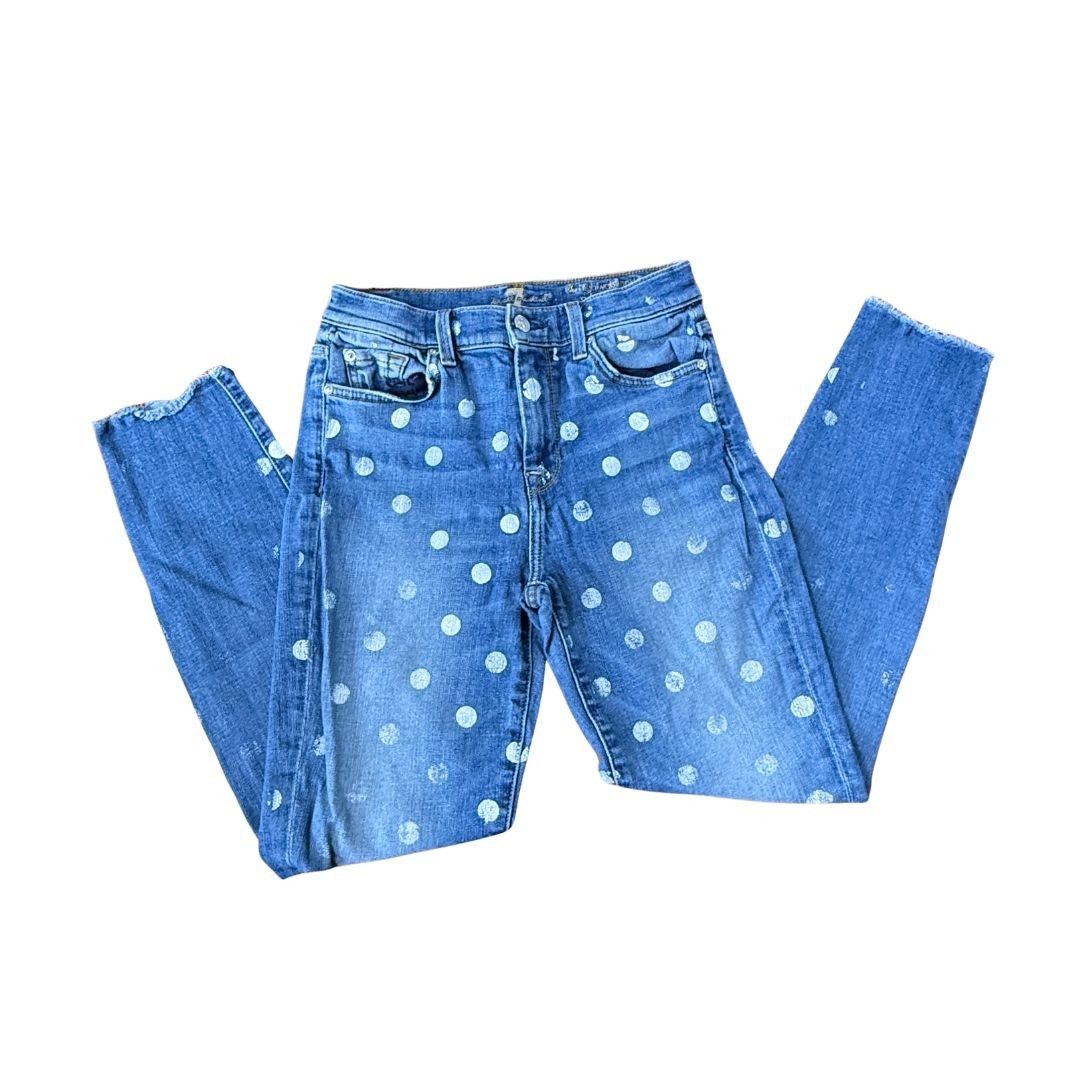 7 For All Mankind 7 for all Mankind The High Waist Ankle Skinny Jean Polka Dot Size 28" / US 6 / IT 42 - 8 Thumbnail
