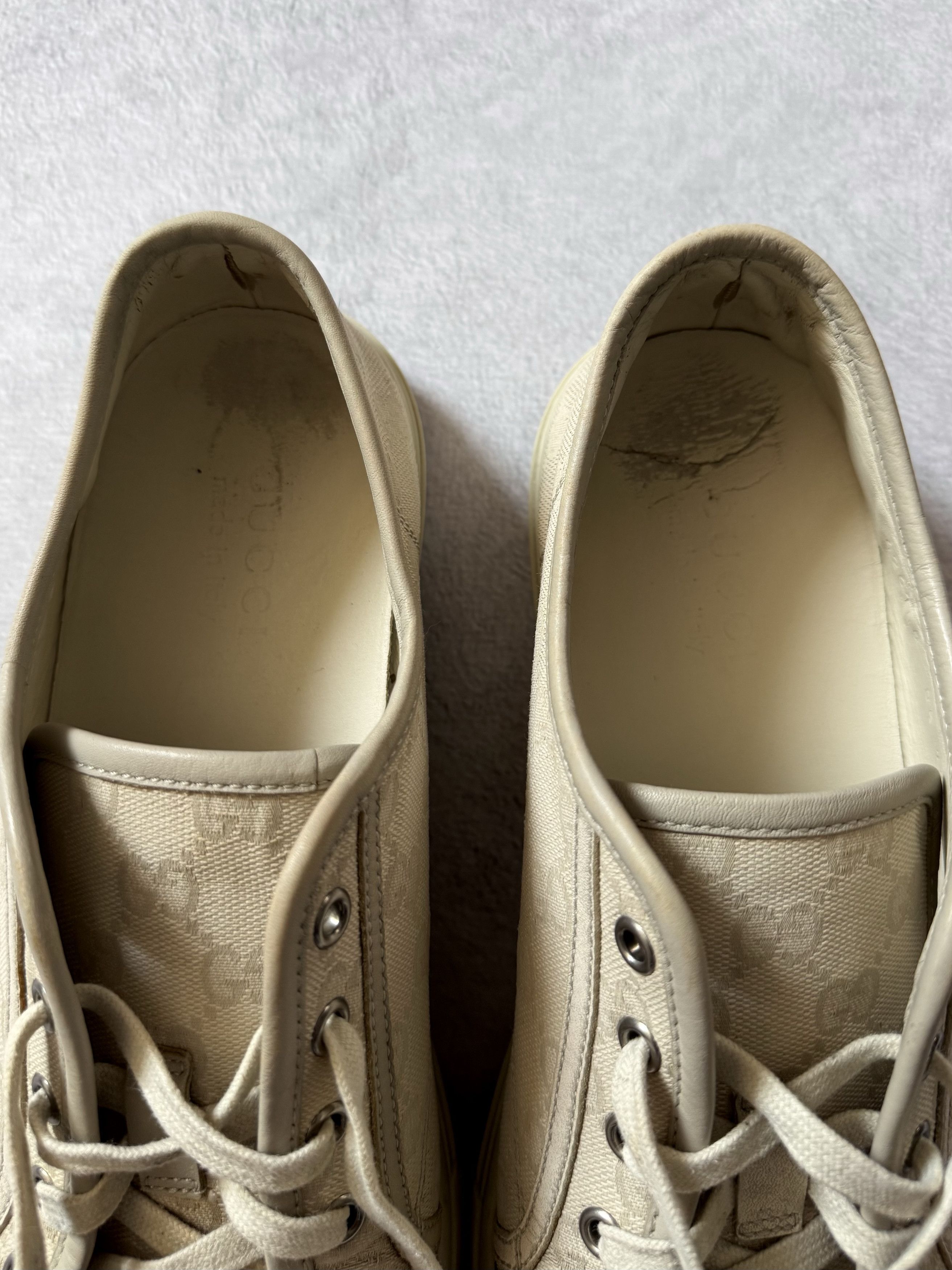 Gucci Gucci Canvas GG Monogram Sneakers 'Cotton Washed White' Size US 9 / EU 42 - 8 Thumbnail