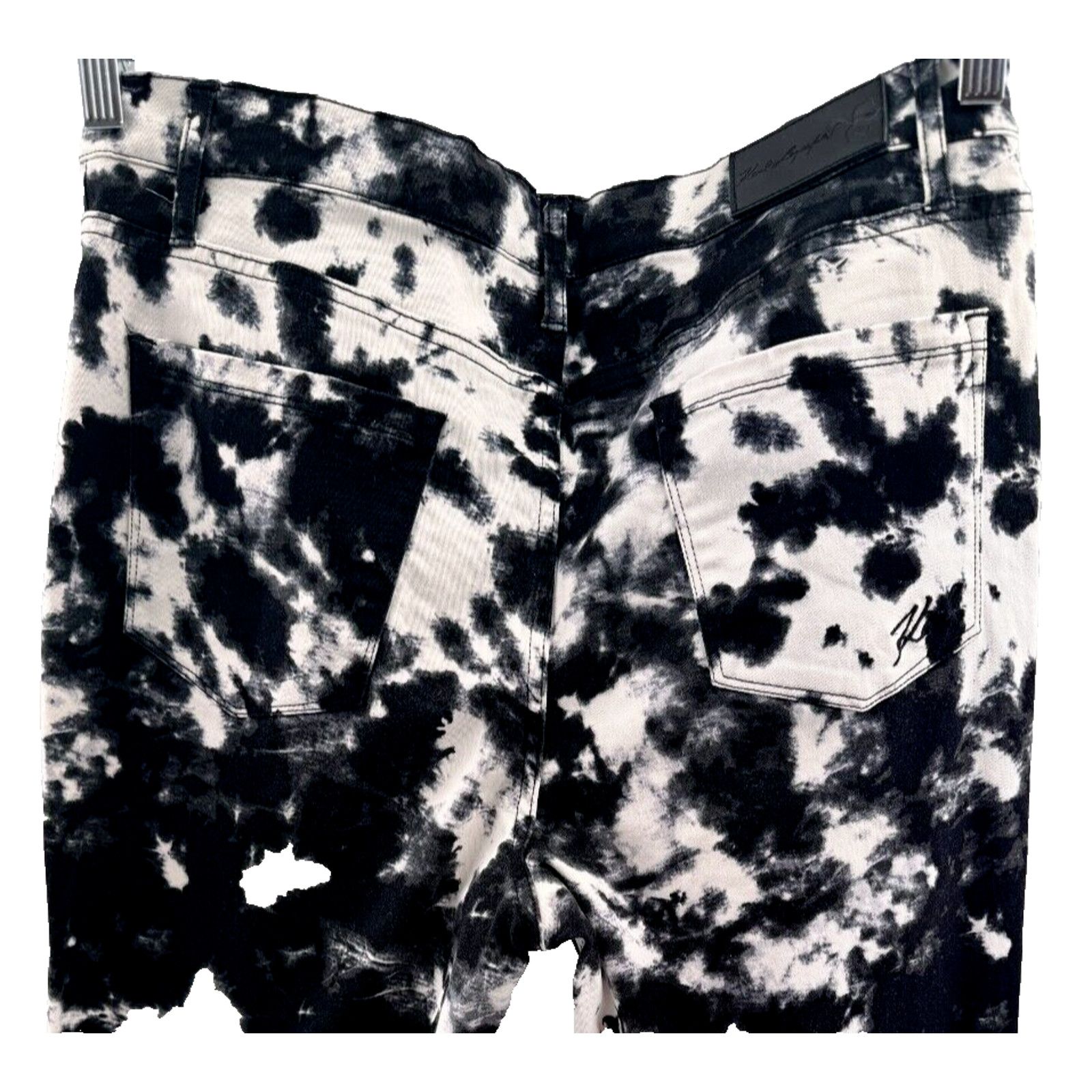 Karl Lagerfeld Karl Lagerfeld Paris 10 Black Tie Dye Crop Jeans Streetwear Size 34" / US 12 / IT 48 - 6 Thumbnail