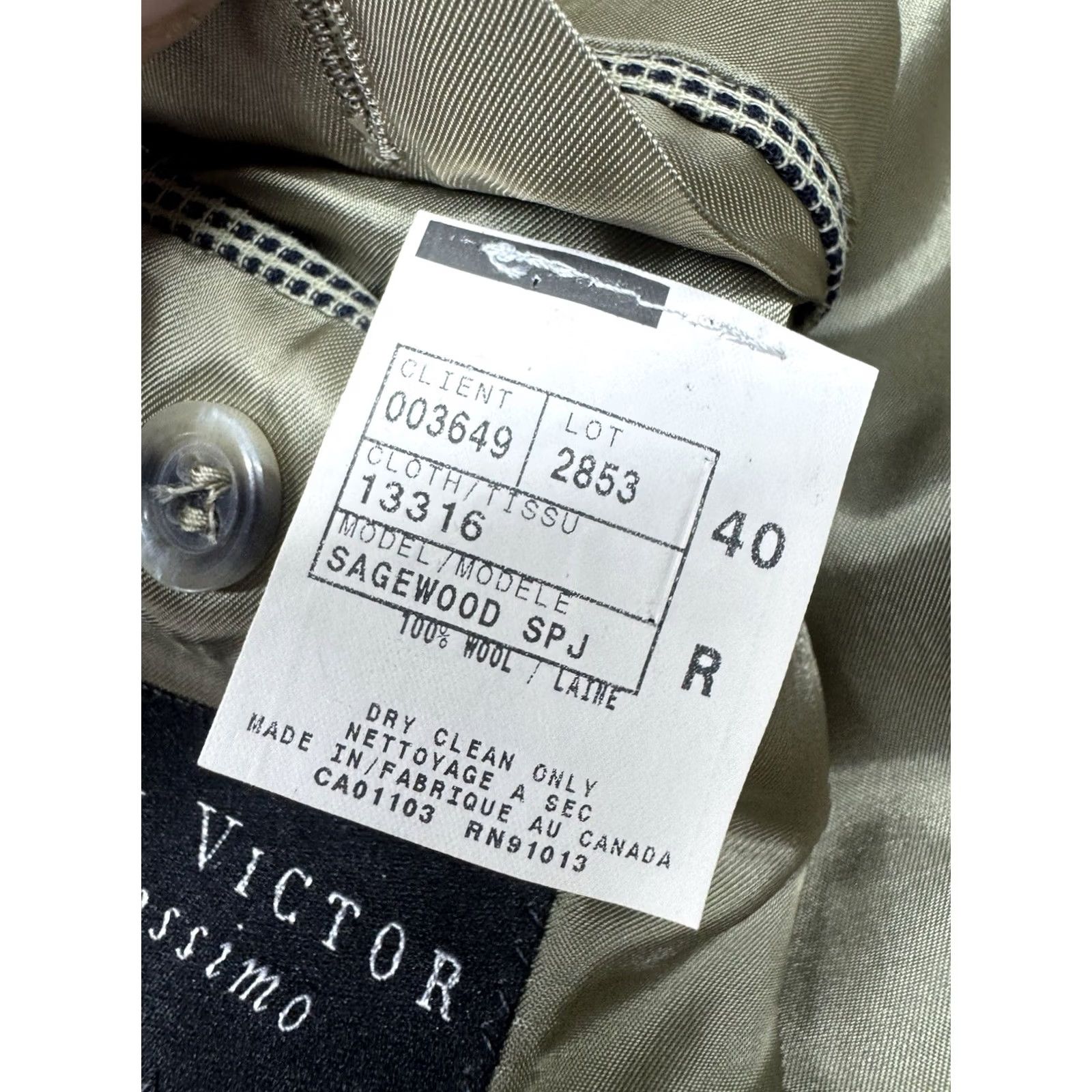 Jack Victor VINTAGE? No. Jack Victor Sagewood Blazer Jacket 40R Prossimo Textured Wool Beige Sport Coat Size 40R - 7 Thumbnail