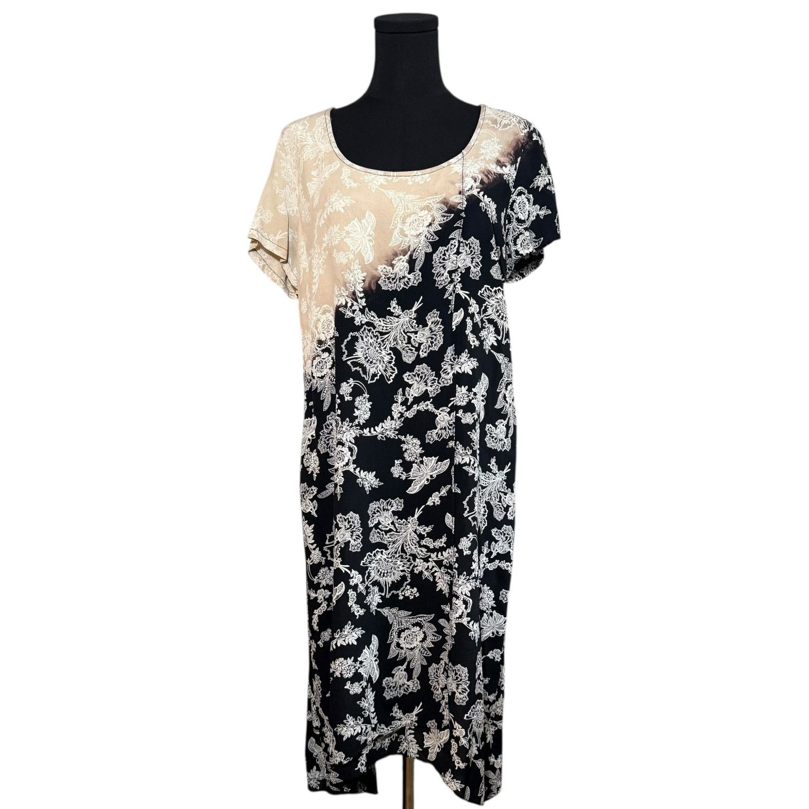 Other Citron Shift Dress Short Sleeve Pattern Print Dip Dyed Large Size L / US 10 / IT 46 - 9 Thumbnail