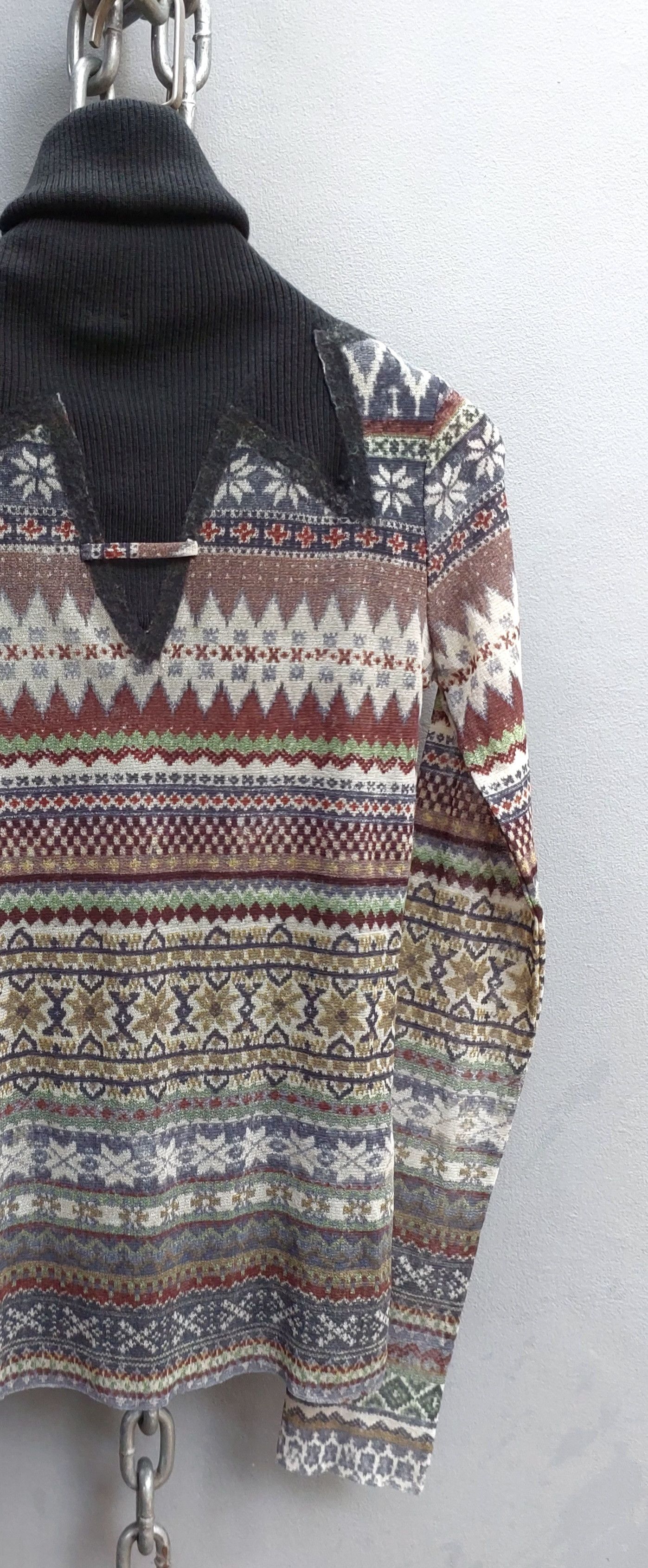 Jean Paul Gaultier Jean Paul Gaultier Tribal Print Mesh Long Sleeve Top Size XL / US 12-14 / IT 48-50 - 7 Thumbnail