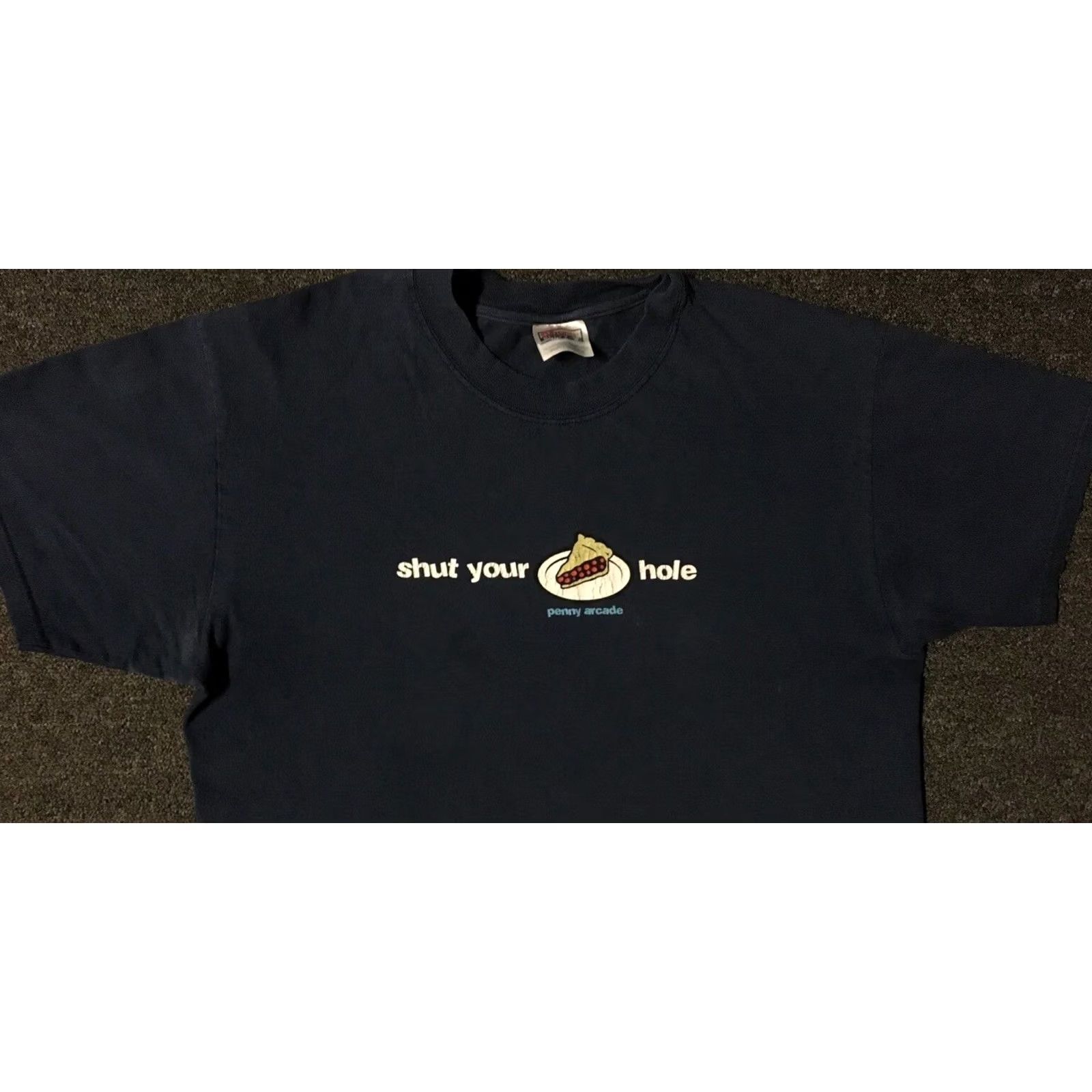 Vintage VINTAGE 90s Penny Arcade Shut Your Pie Hole T-Shirt Mens M Blue Distressed Grunge Sarcasm Funny Saying Shirt Size US M / EU 48-50 / 2 - 4 Thumbnail