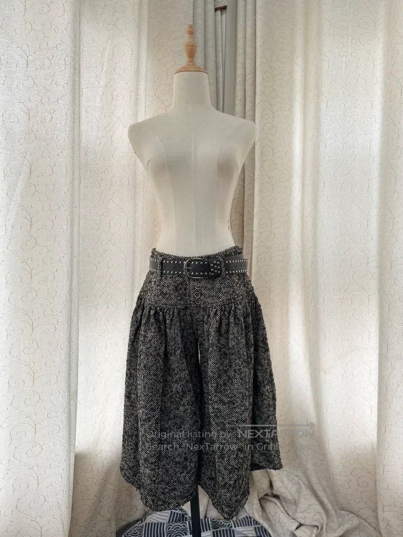 Kapital Kapital Black and gray wool blend low-waisted skirt pants Size 42" / US 20 - 2 Thumbnail