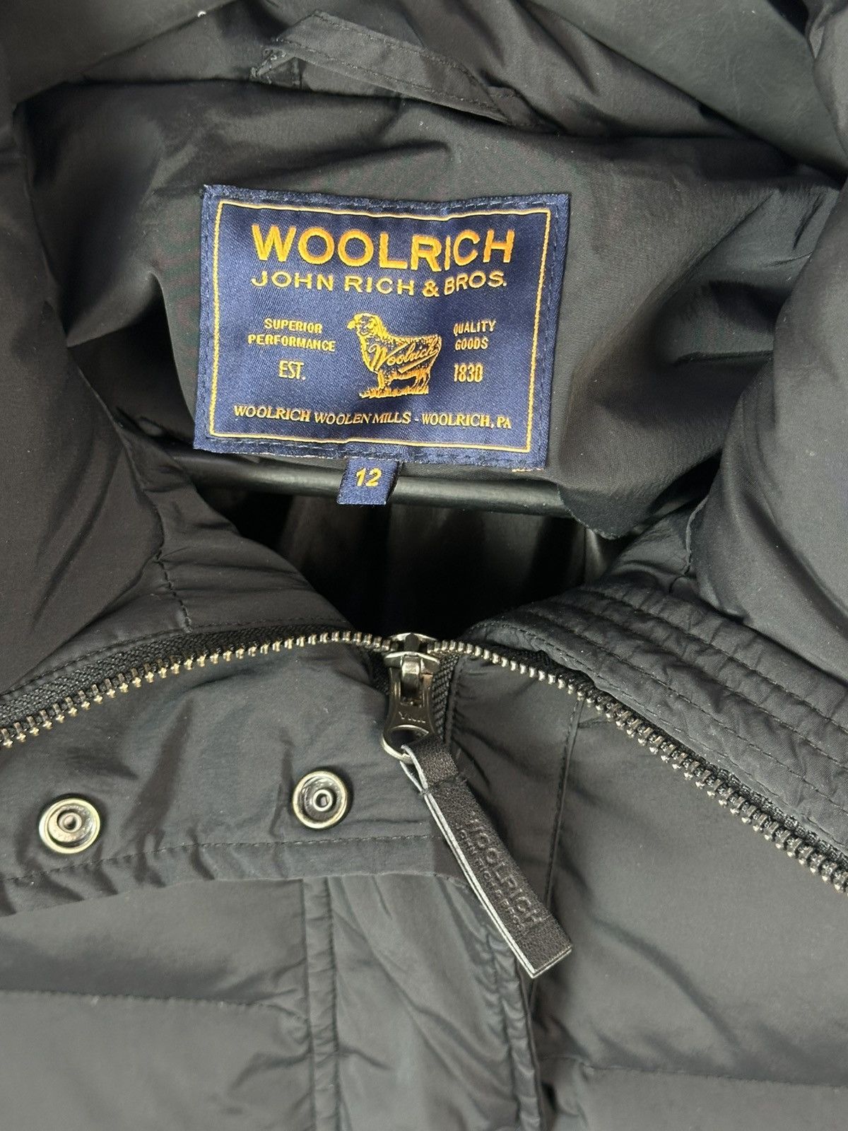 Woolrich Woolen Mills Woolrich Black Puffer Down Zipper Women’s Hooded Jacket Size XS / US 0-2 / IT 36-38 - 10 Thumbnail