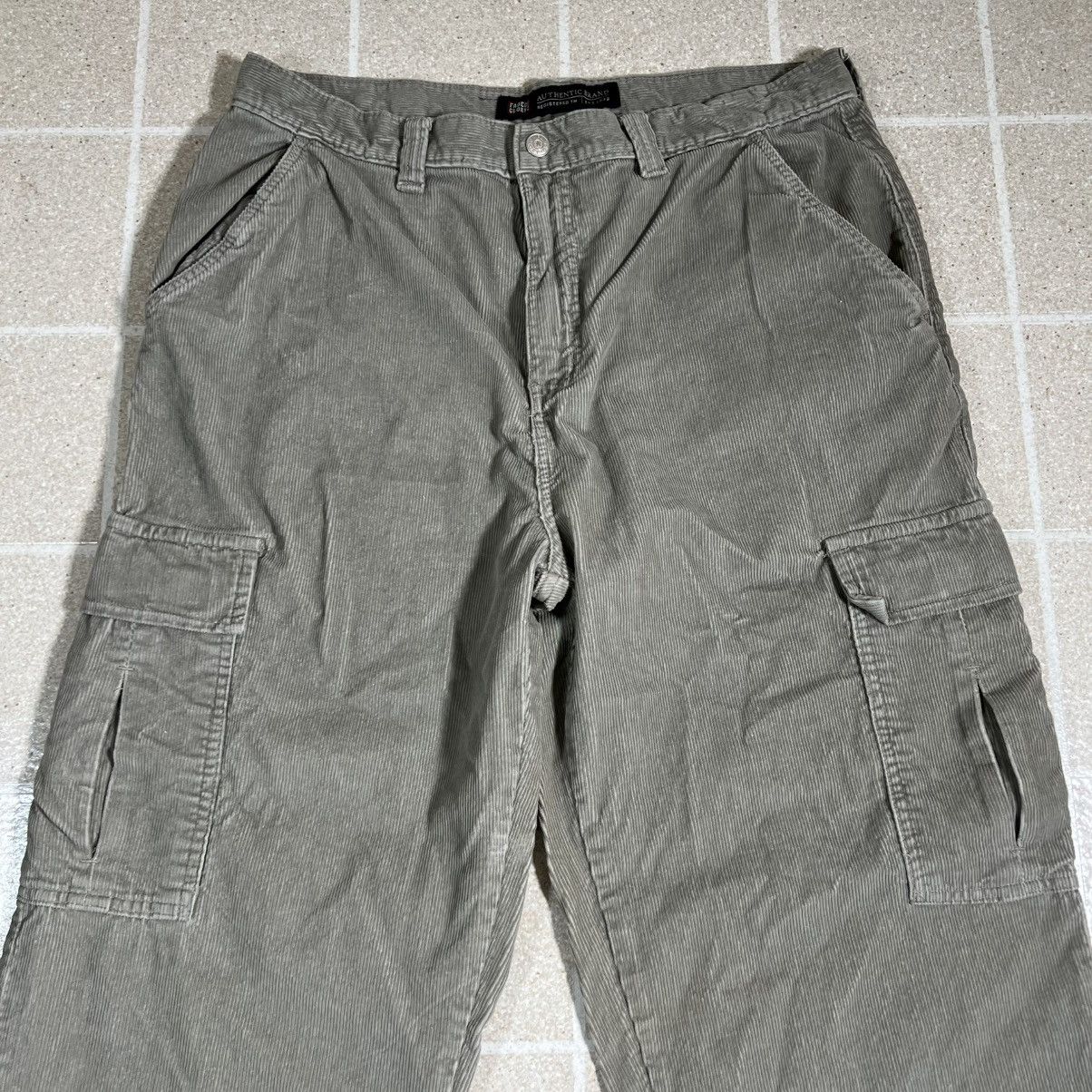 Faded Glory Vintage Baggy Corduroy Cargo Pants Grey GrungeY2k Skater Size US 34 / EU 50 - 2 Thumbnail