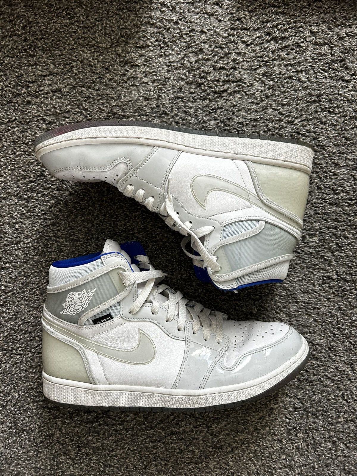 Jordan Brand × Nike Jordan 1 Zoom White Racer Blue Size US 12 / EU 45 - 1 Thumbnail