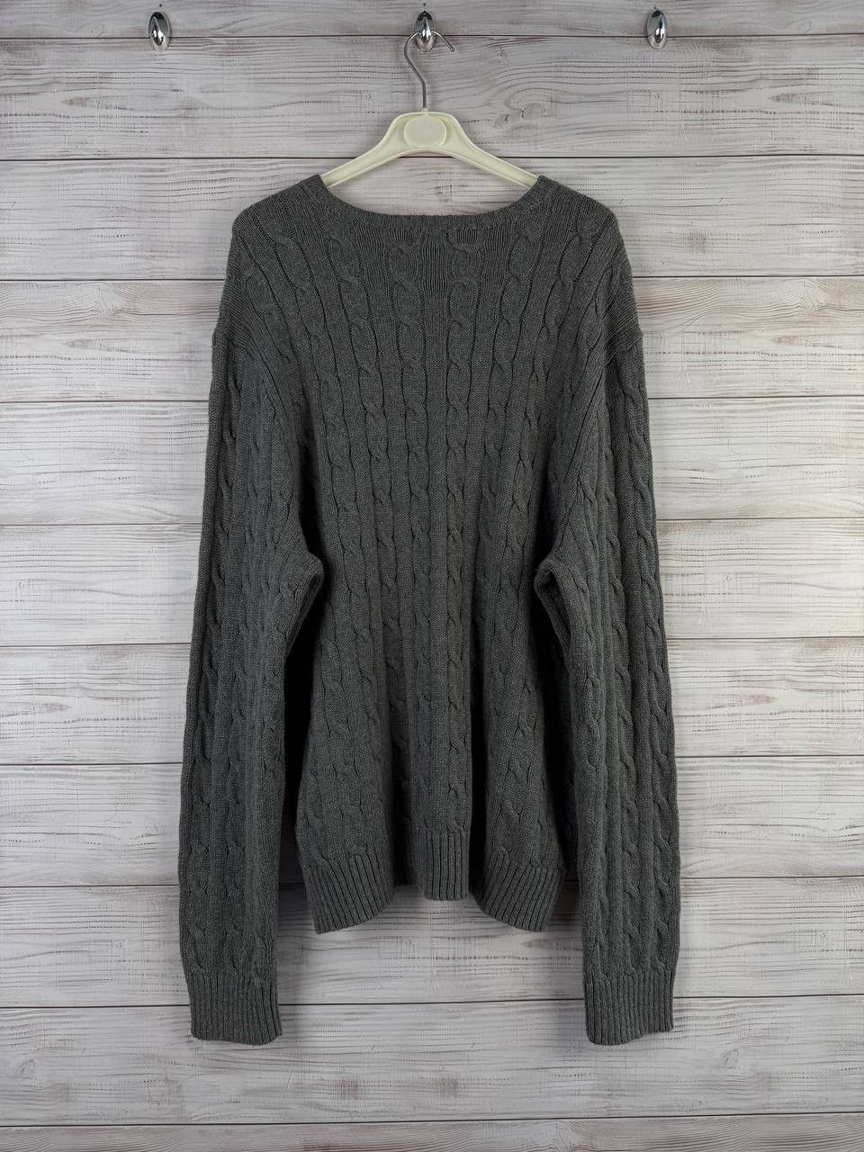 Polo Ralph Lauren Vintage Y2K Cable Knit Polo Ralph Lauren Sweater Red Pony Size US XL / EU 56 / 4 - 7 Thumbnail